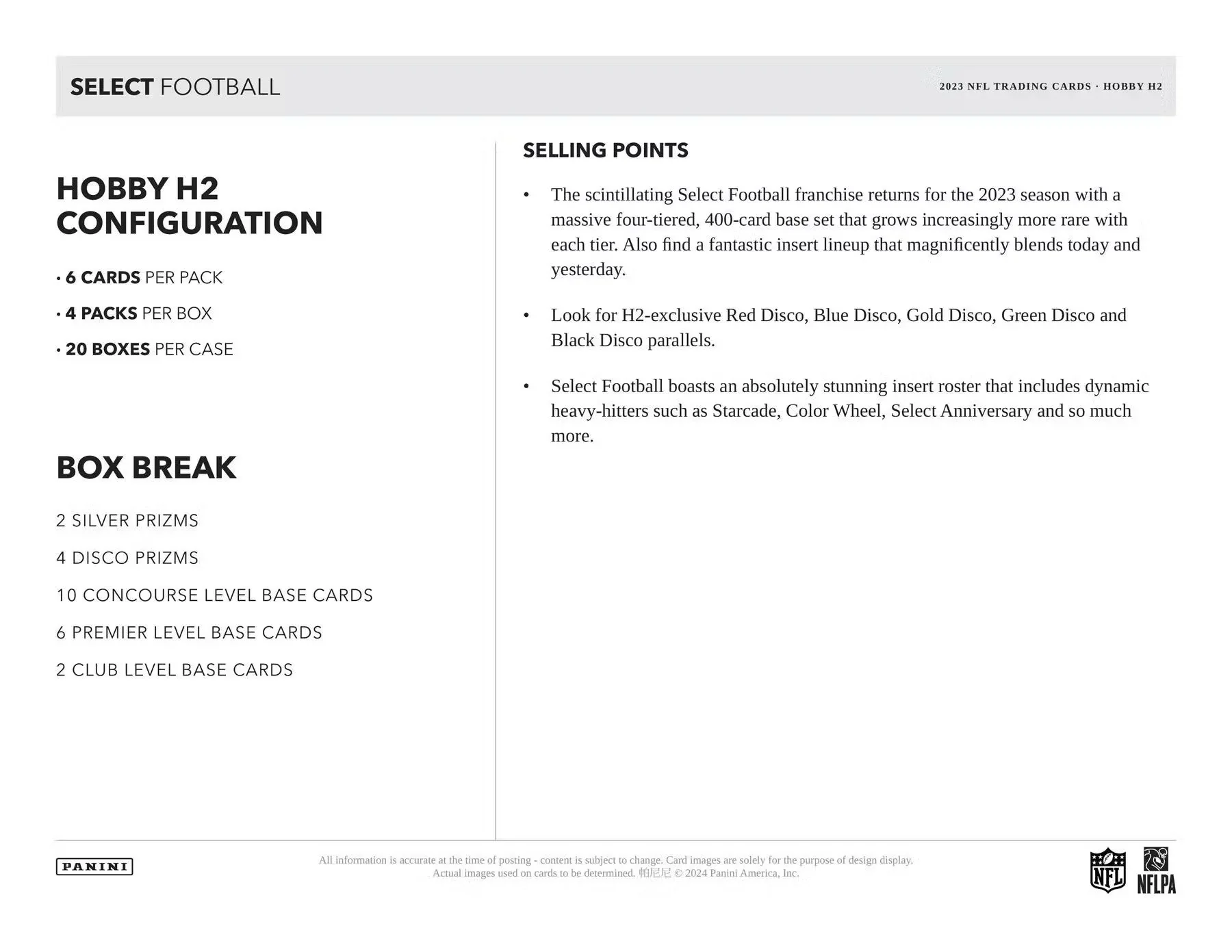 2023 Panini Select Football H2 Box - Image 6