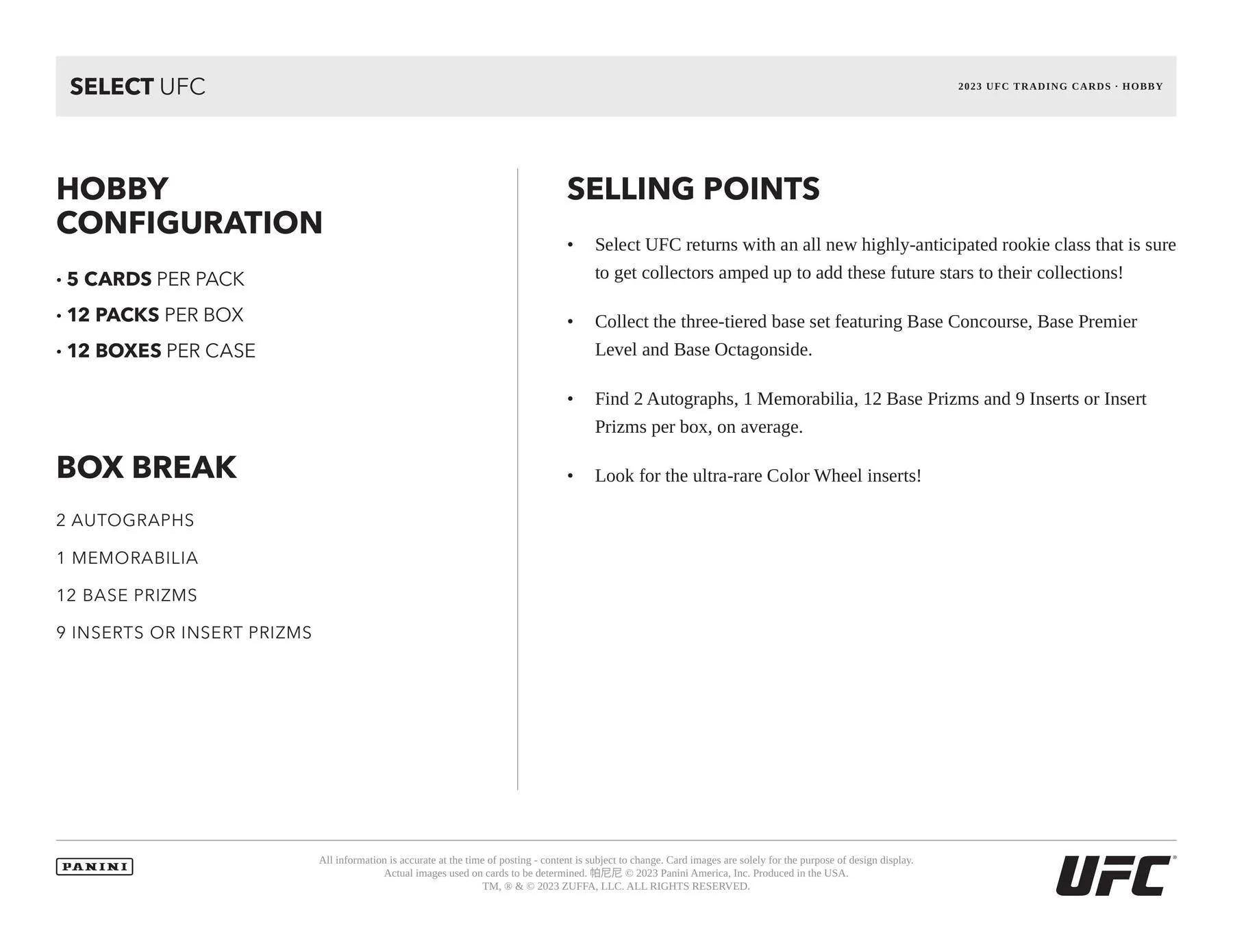2023 Panini Select UFC Hobby Box - Image 8
