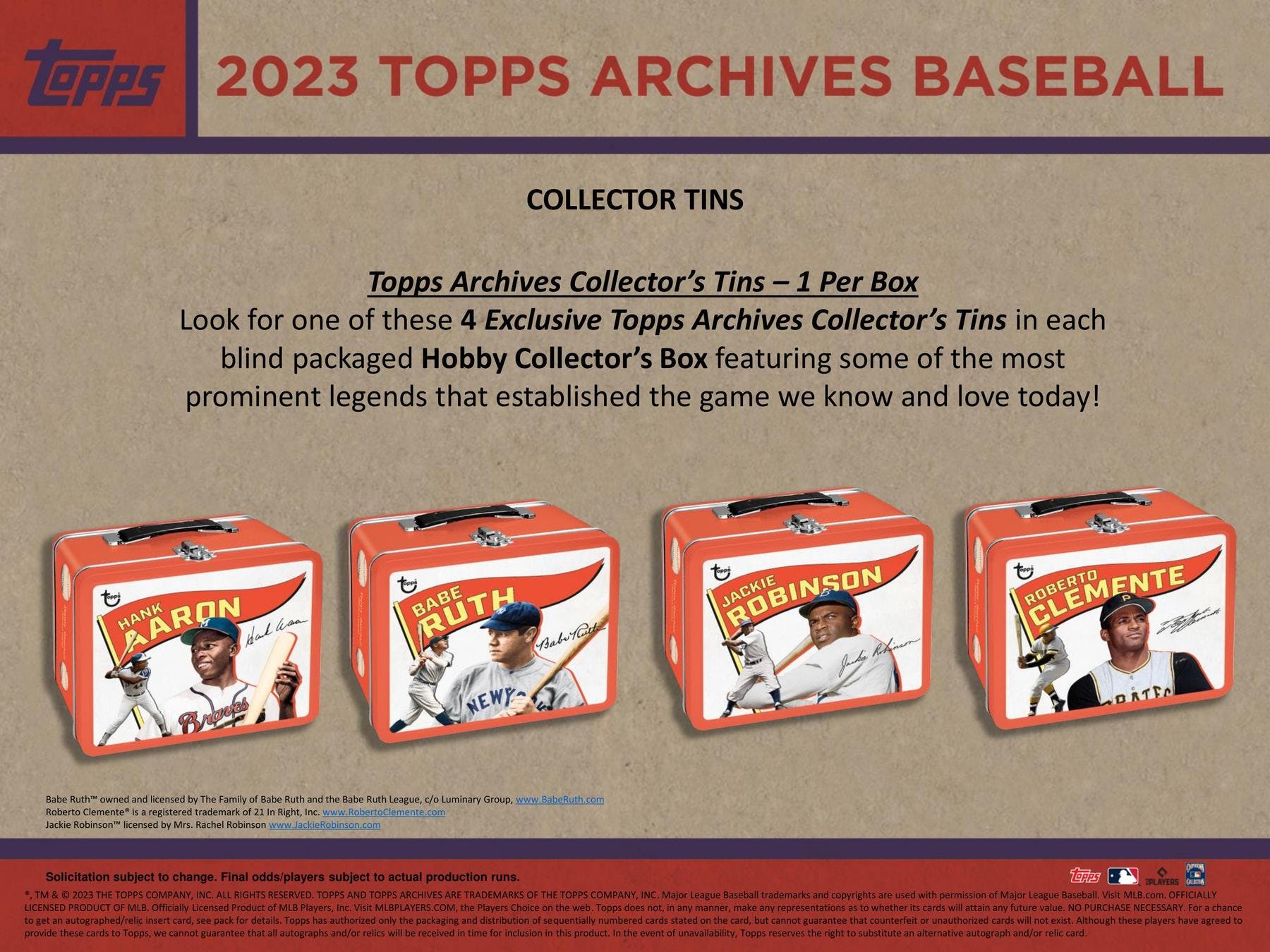 2023 Topps Archives Baseball Hobby Collector's Tin (Box) - Image 10