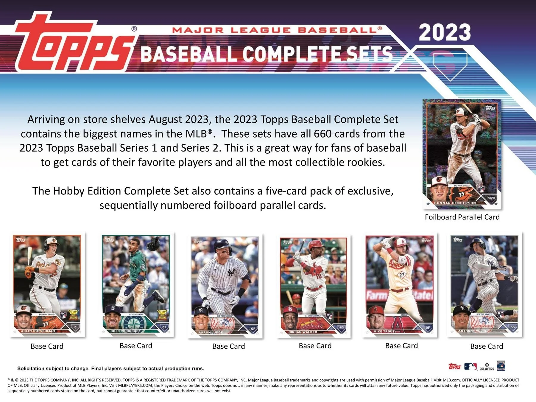 2023 Topps Factory Set Baseball Hobby - Image 3