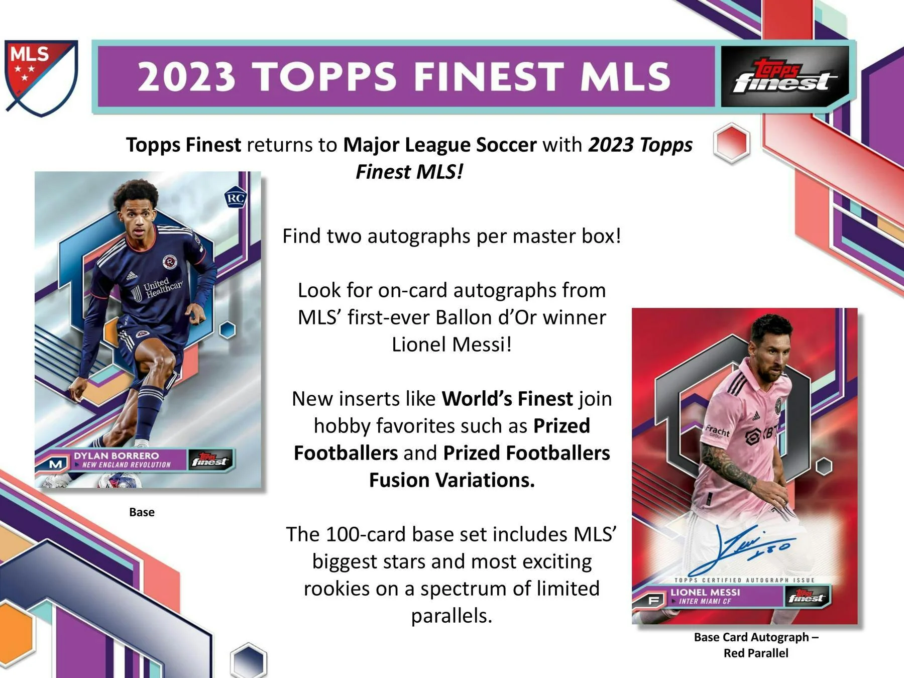 2023 Topps MLS Major League Soccer Finest Soccer Hobby Box - Image 3