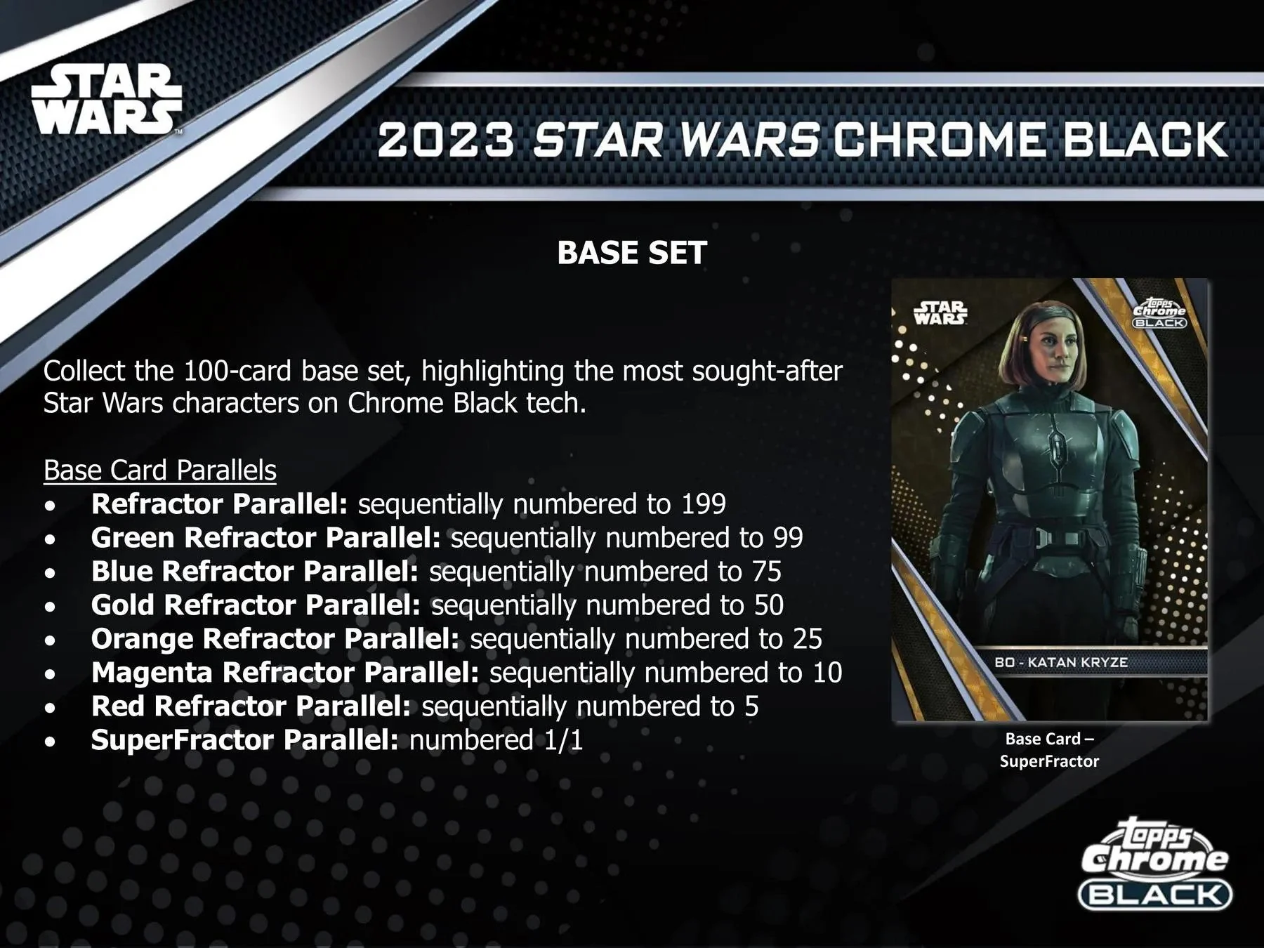 2023 Topps Star Wars Chrome Black Hobby Box - Image 4