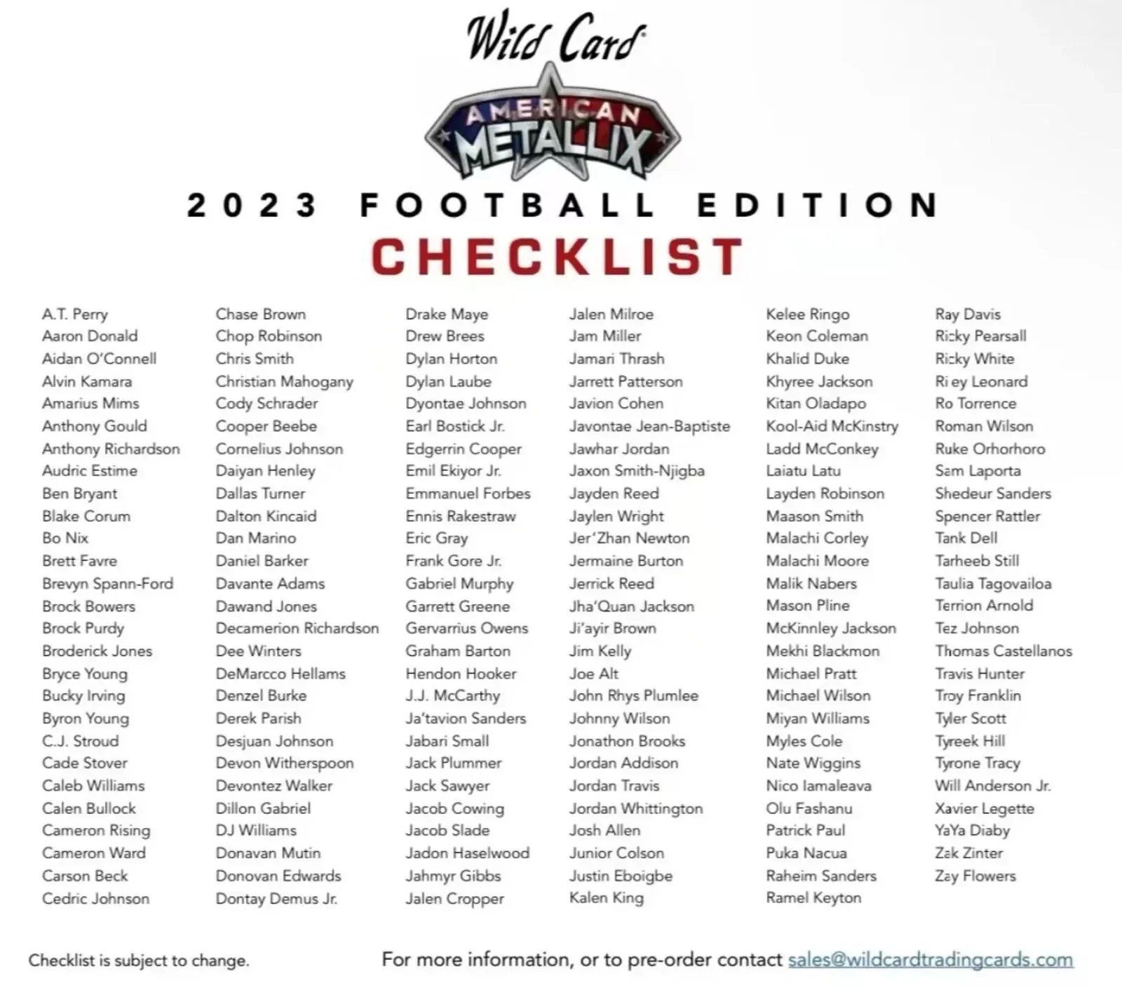 2023 Wild Card American Metallix Football Hobby Box - Image 4