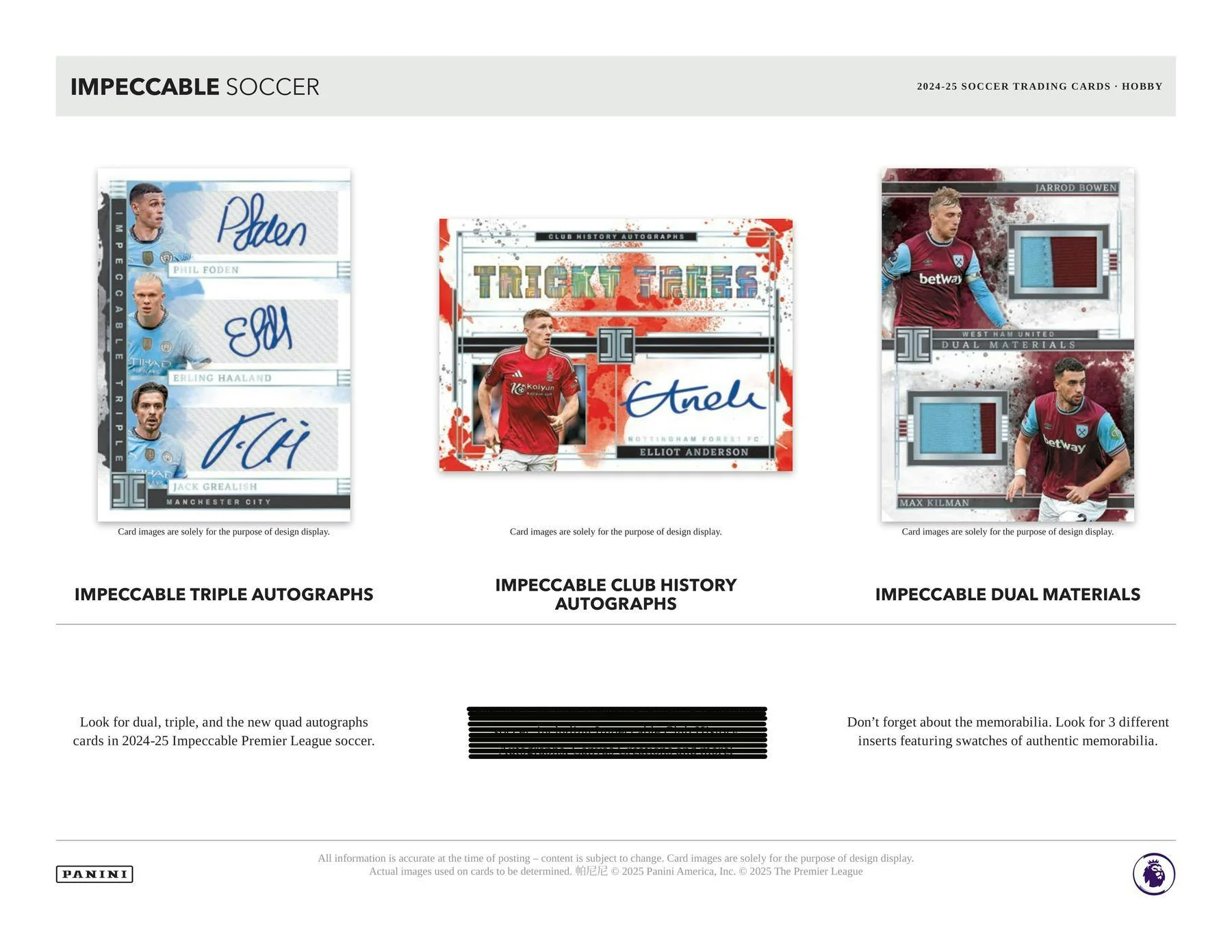 2024-25 Panini Impeccable EPL Premiere League Soccer Hobby Box - Image 6