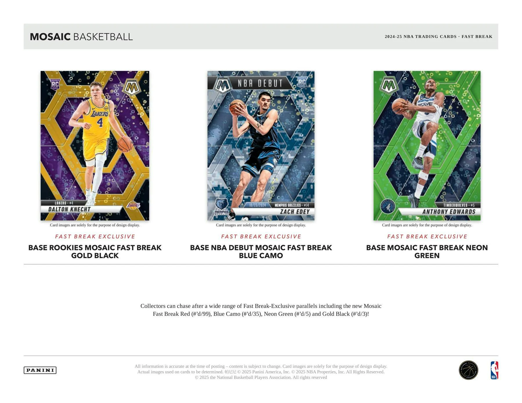 2024-25 Panini Mosaic Basketball Fast Break Box | Columbia Sports Cards - Image 4