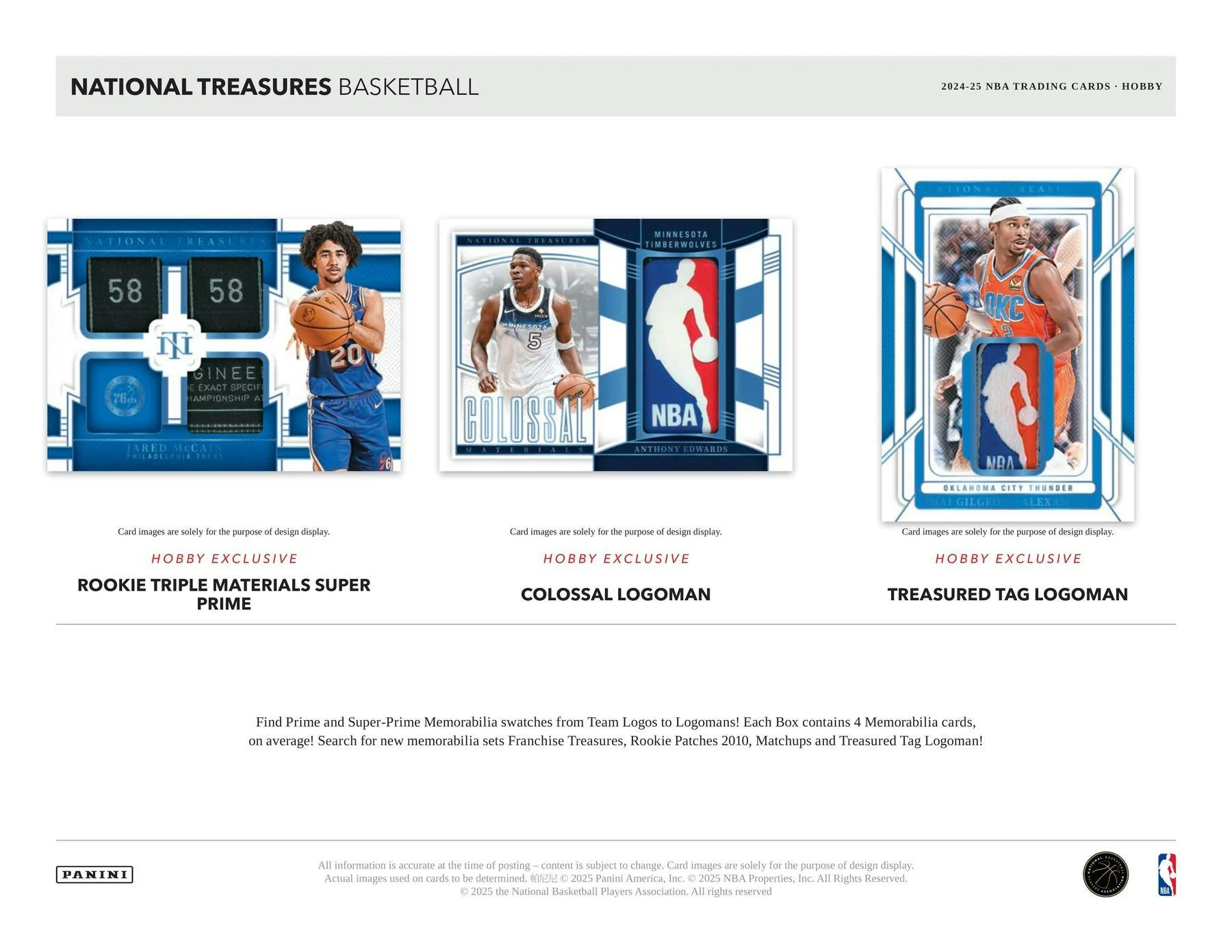 2024/25 Panini National Treasures Basketball Hobby Box | Columbia Sports Cards - Image 5