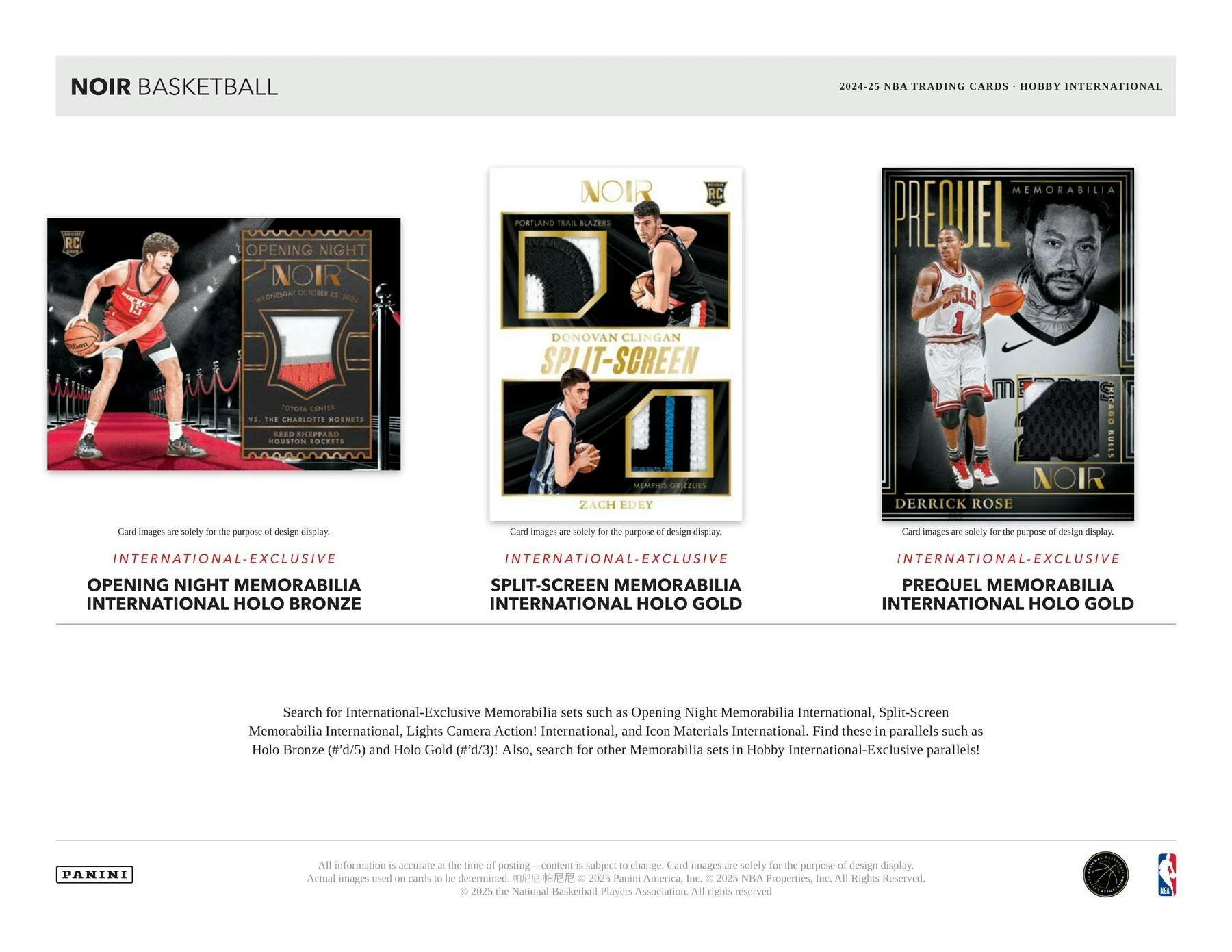 2024/25 Panini Noir Basketball International Hobby Box | Columbia Sports Cards - Image 4