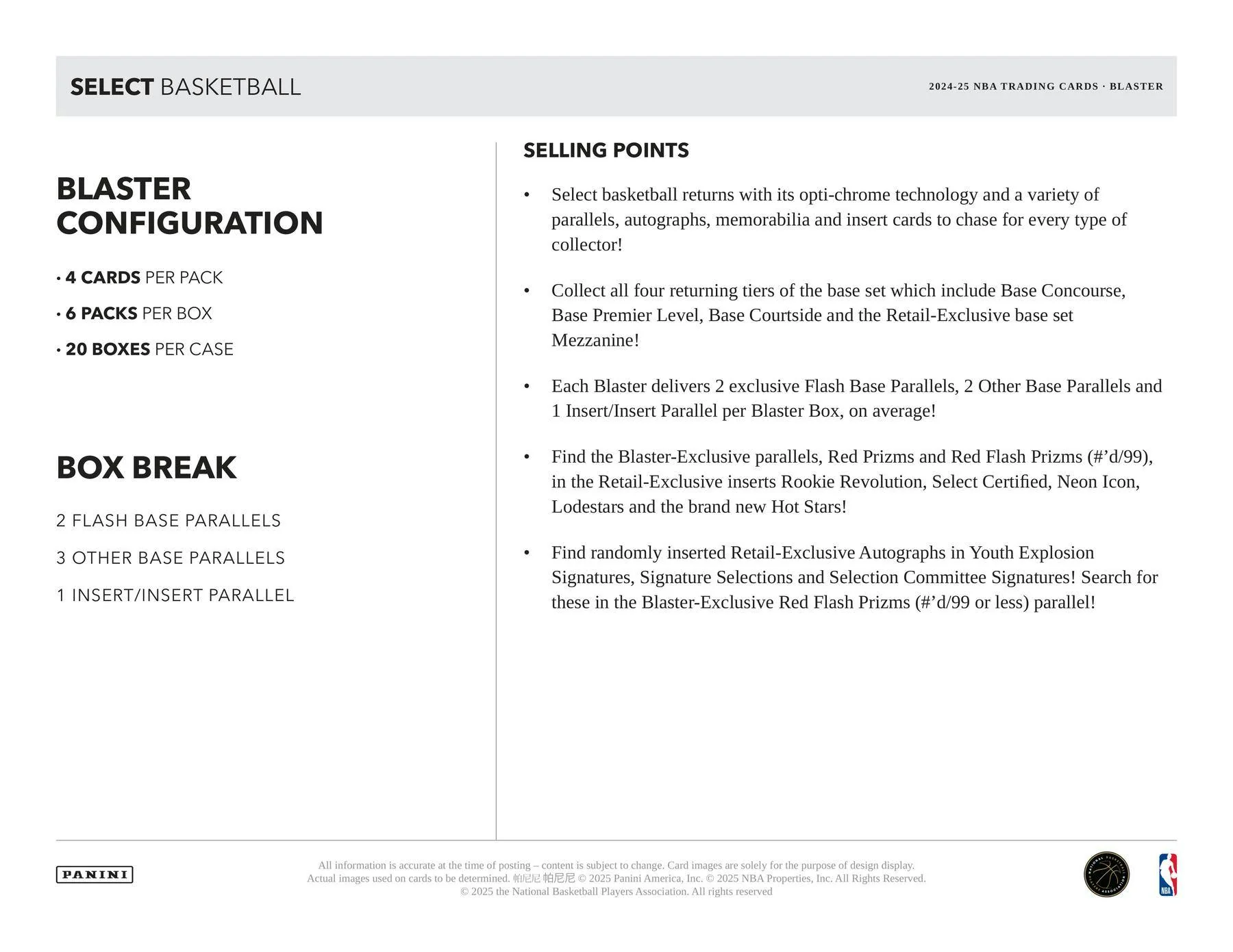 2024/25 Panini Select Basketball 6-Pack Blaster Box | Columbia Sports Cards - Image 7