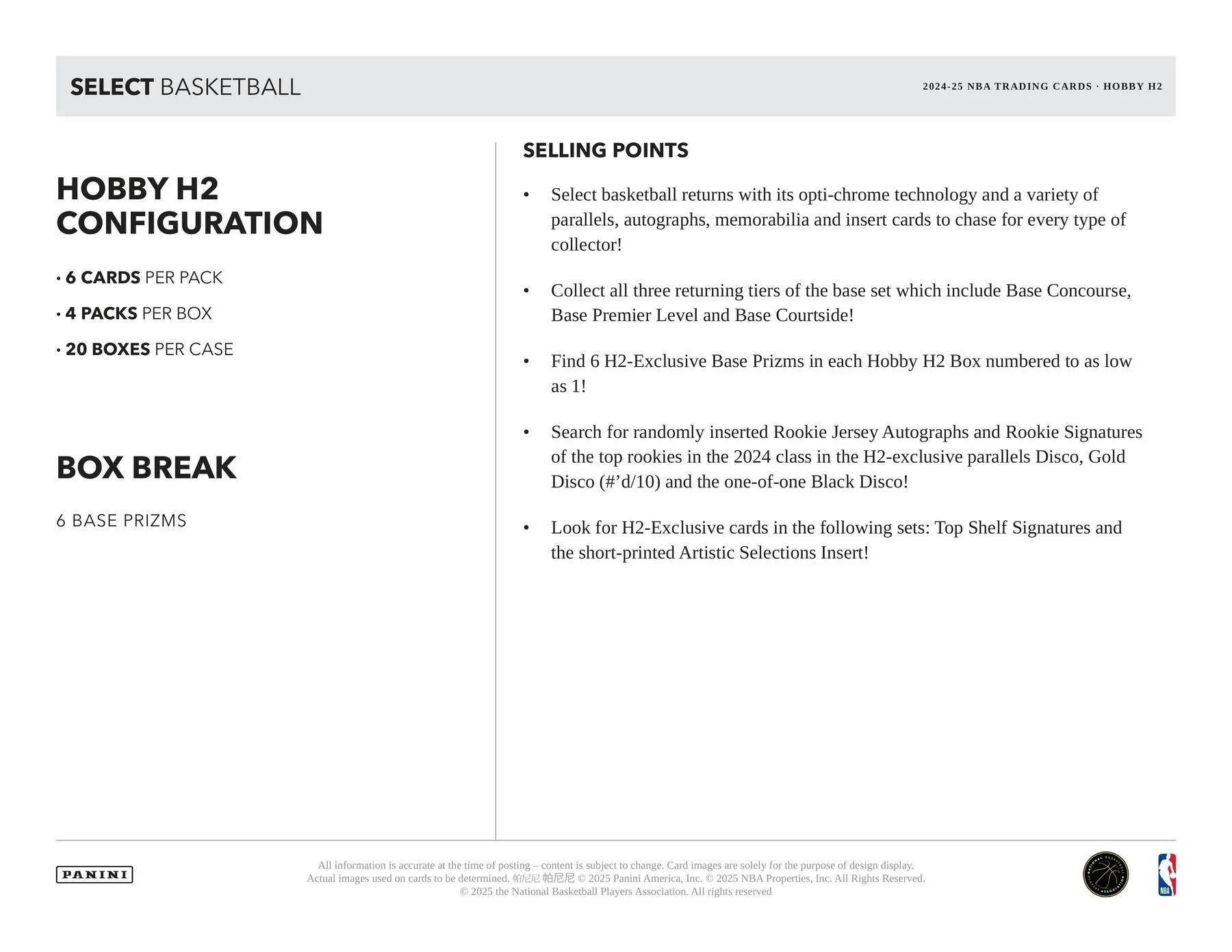 2024-25 Panini Select Basketball H2 Box - Image 7