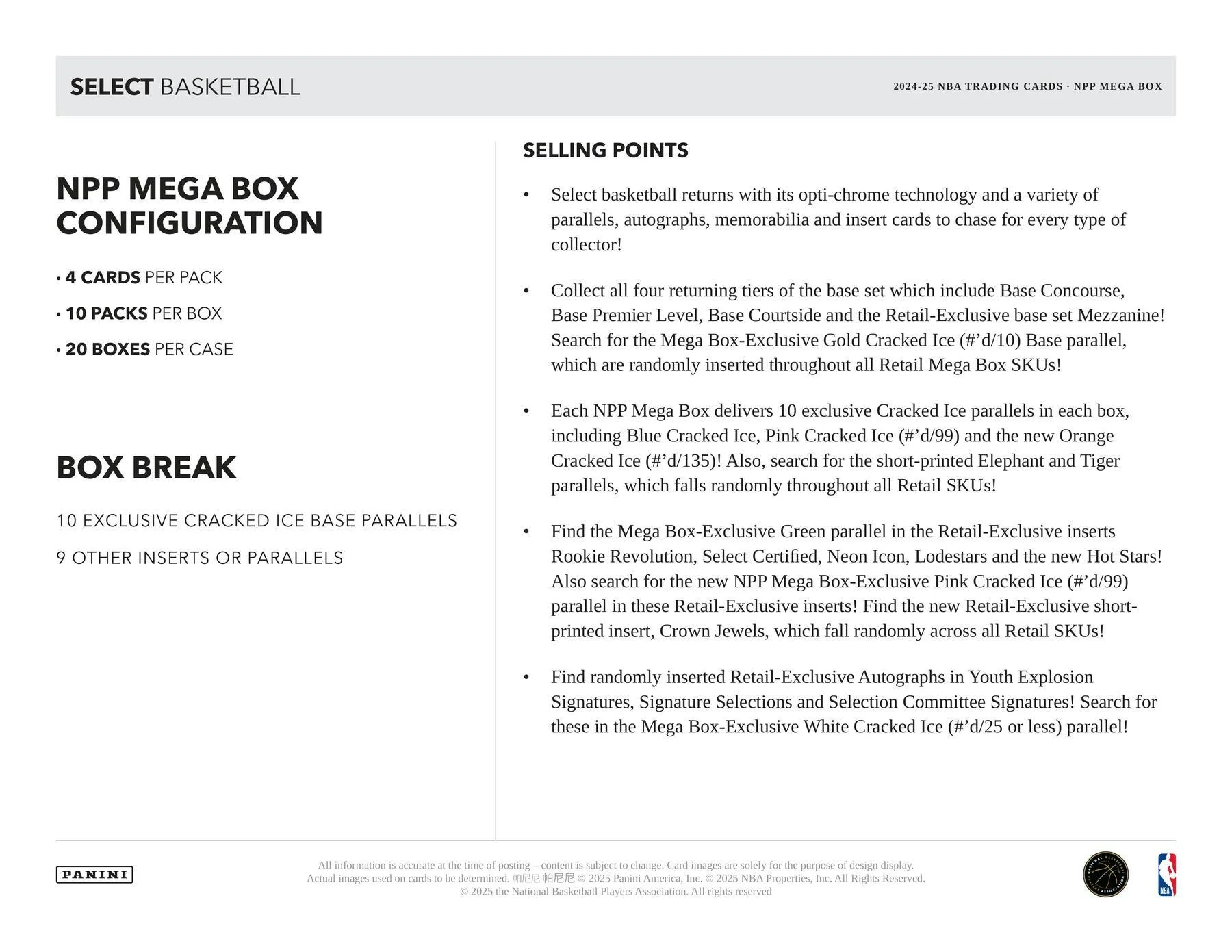 2024-25 Panini Select Basketball Mega Box (Cracked Ice Parallels) | Columbia Sports Cards - Image 7
