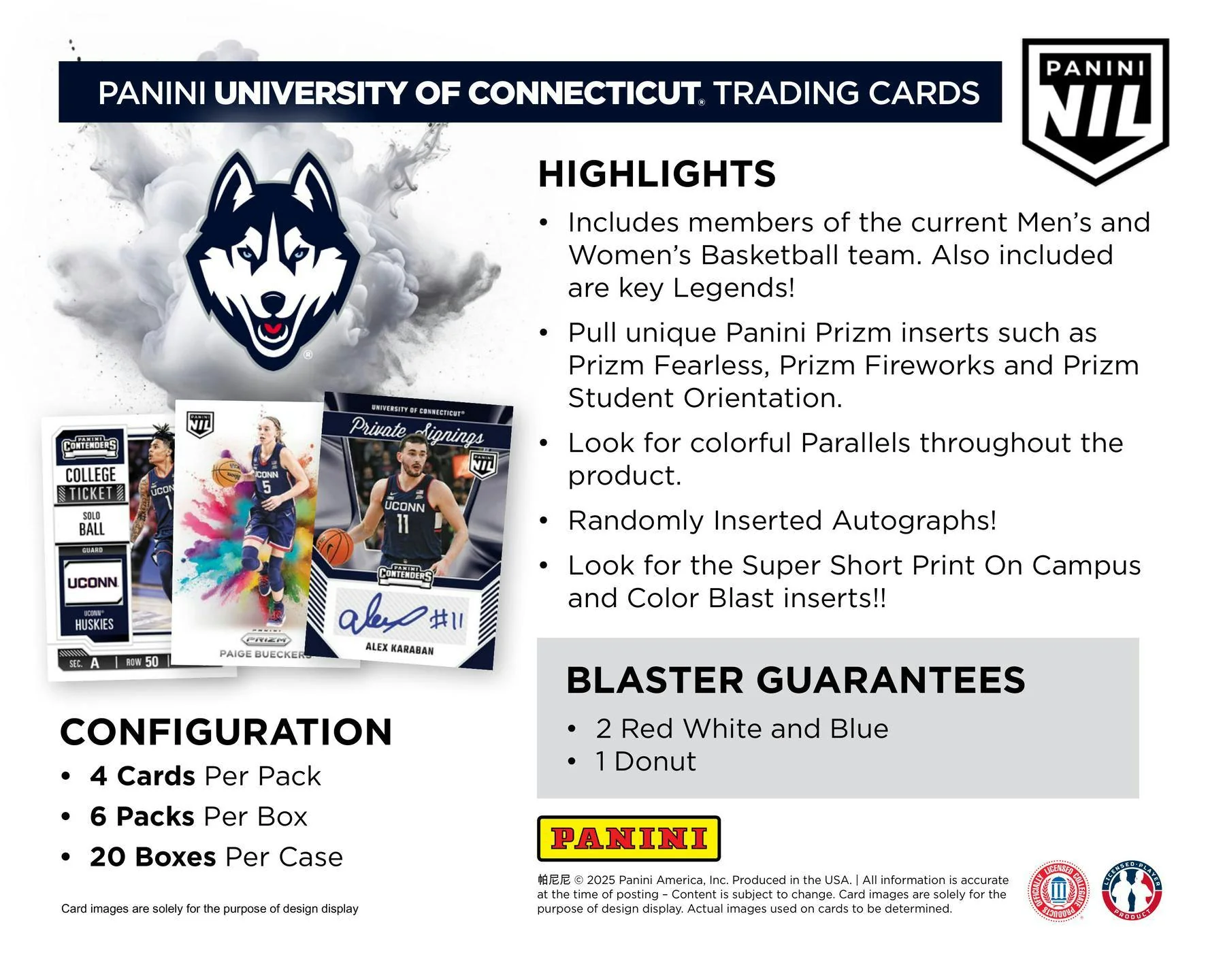 2024-25 Panini UConn Collegiate Basketball 6-Pack Blaster Box - Image 6
