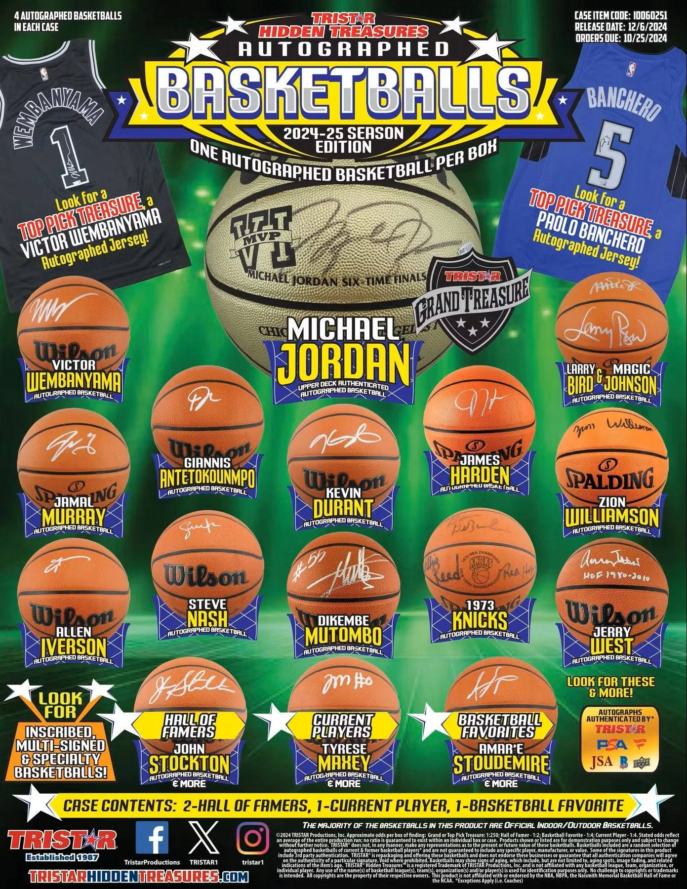 2024/25 TriStar Hidden Treasures Autographed Basketballs Season Edition Hobby Box - Image 3
