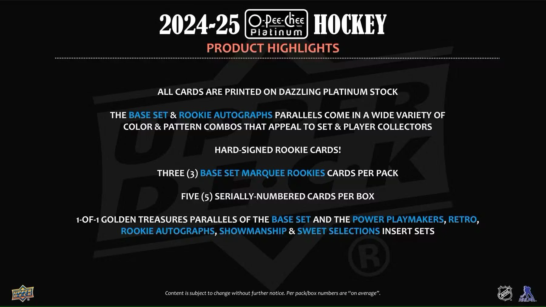 2024-25 Upper Deck O-Pee-Chee Platinum Hockey Hobby Box - Image 3