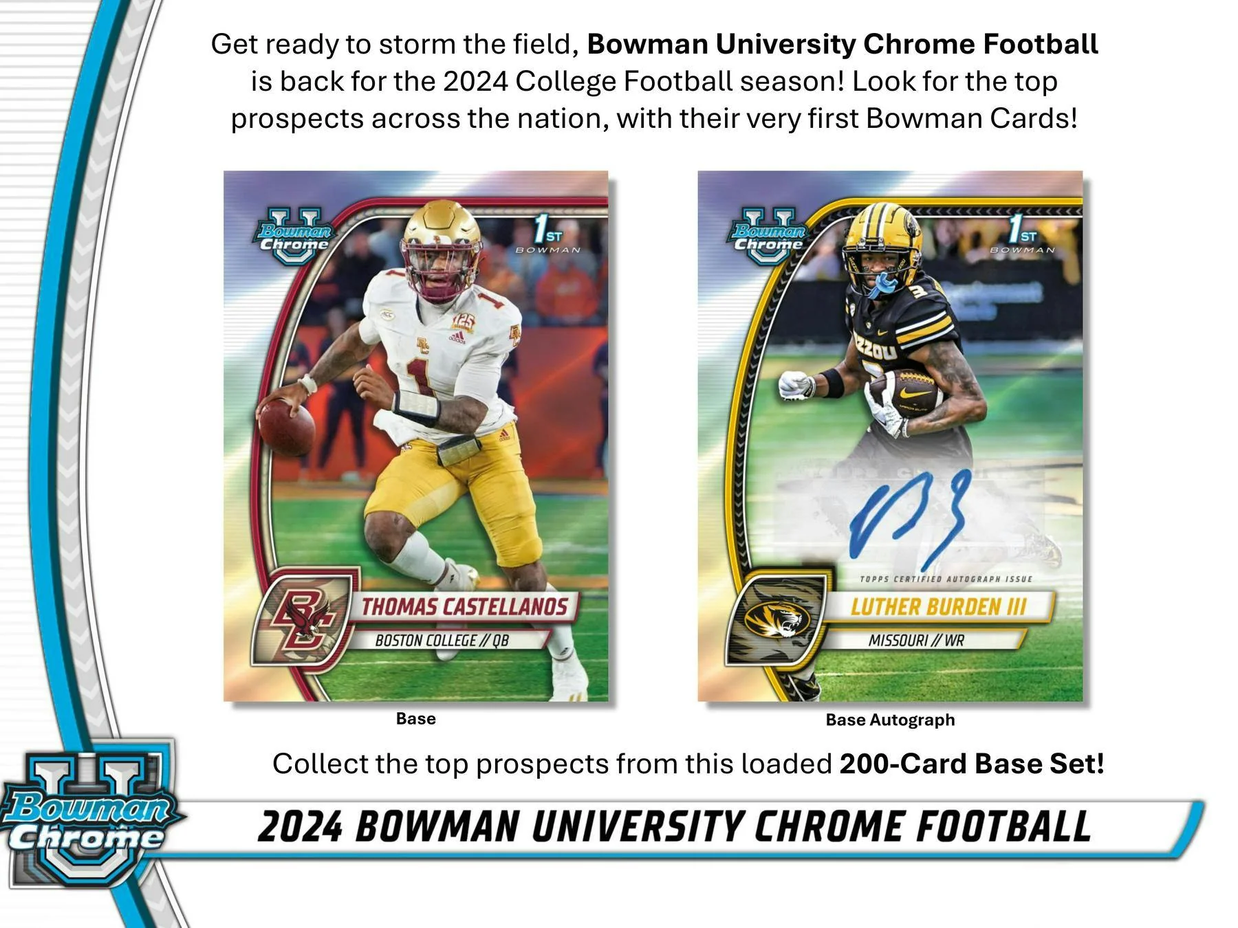 2024 Bowman University Chrome Football Hobby Box - Image 3