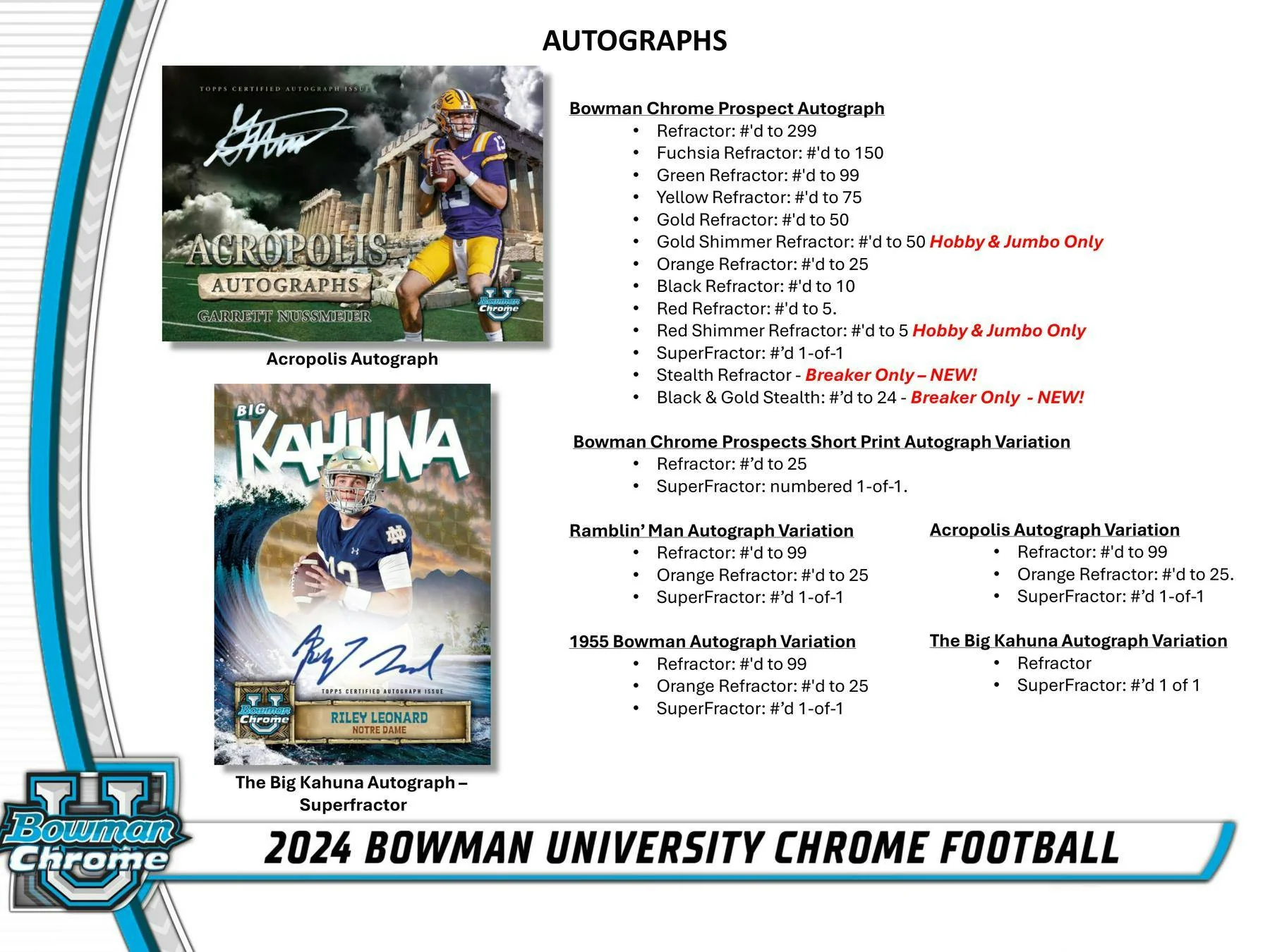 2024 Bowman University Chrome Football Hobby Box - Image 7