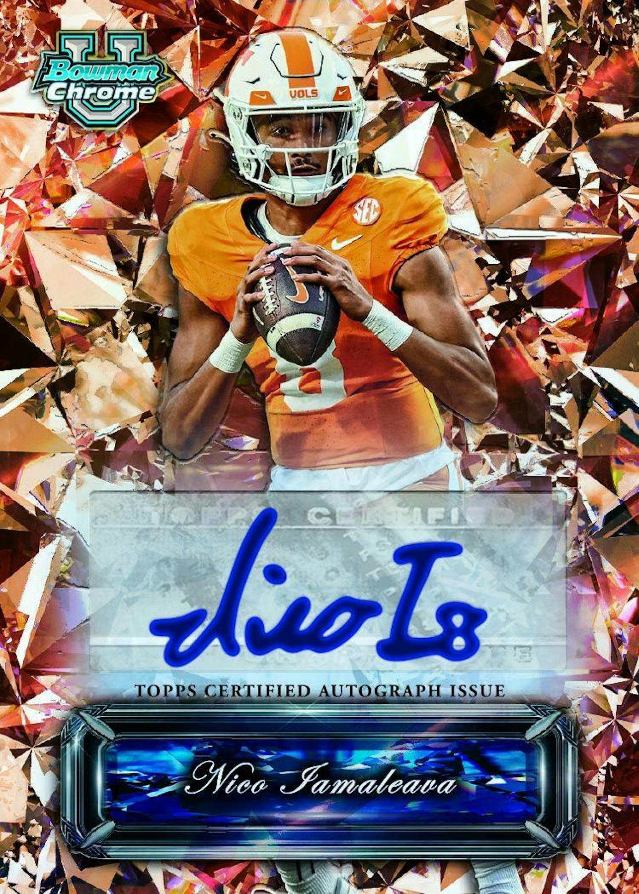 2024 Bowman University Chrome Football Sapphire Edition Hobby Box - Image 11