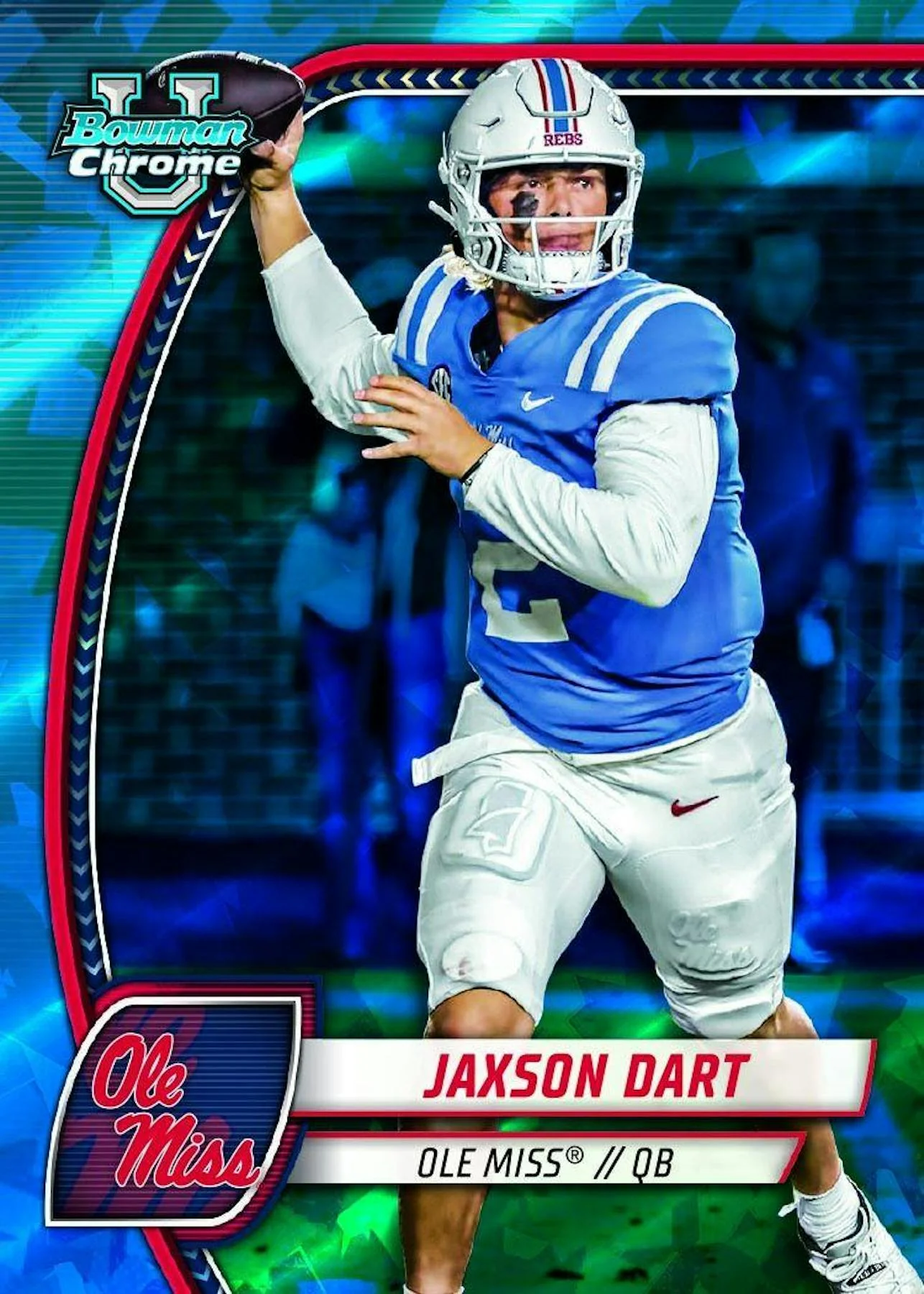2024 Bowman University Chrome Football Sapphire Edition Hobby Box - Image 9