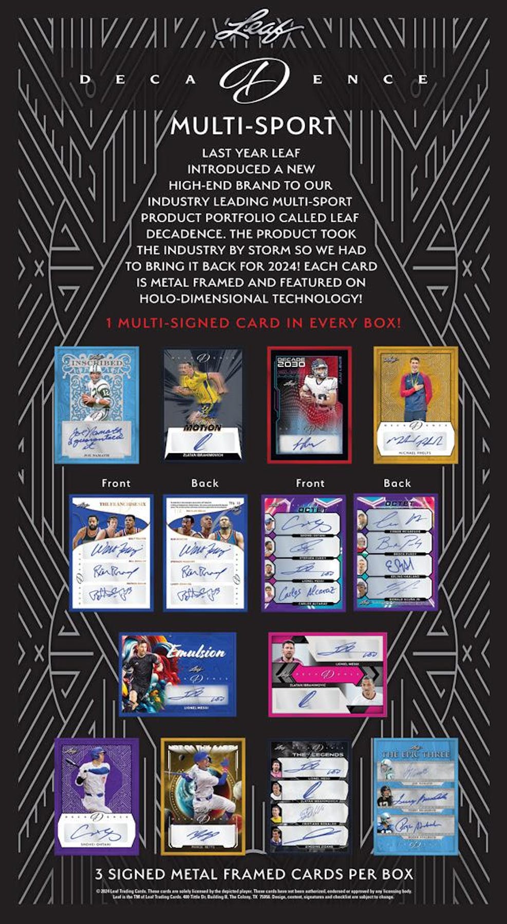 2024 Leaf Decadence Multi-Sports Hobby - Image 3