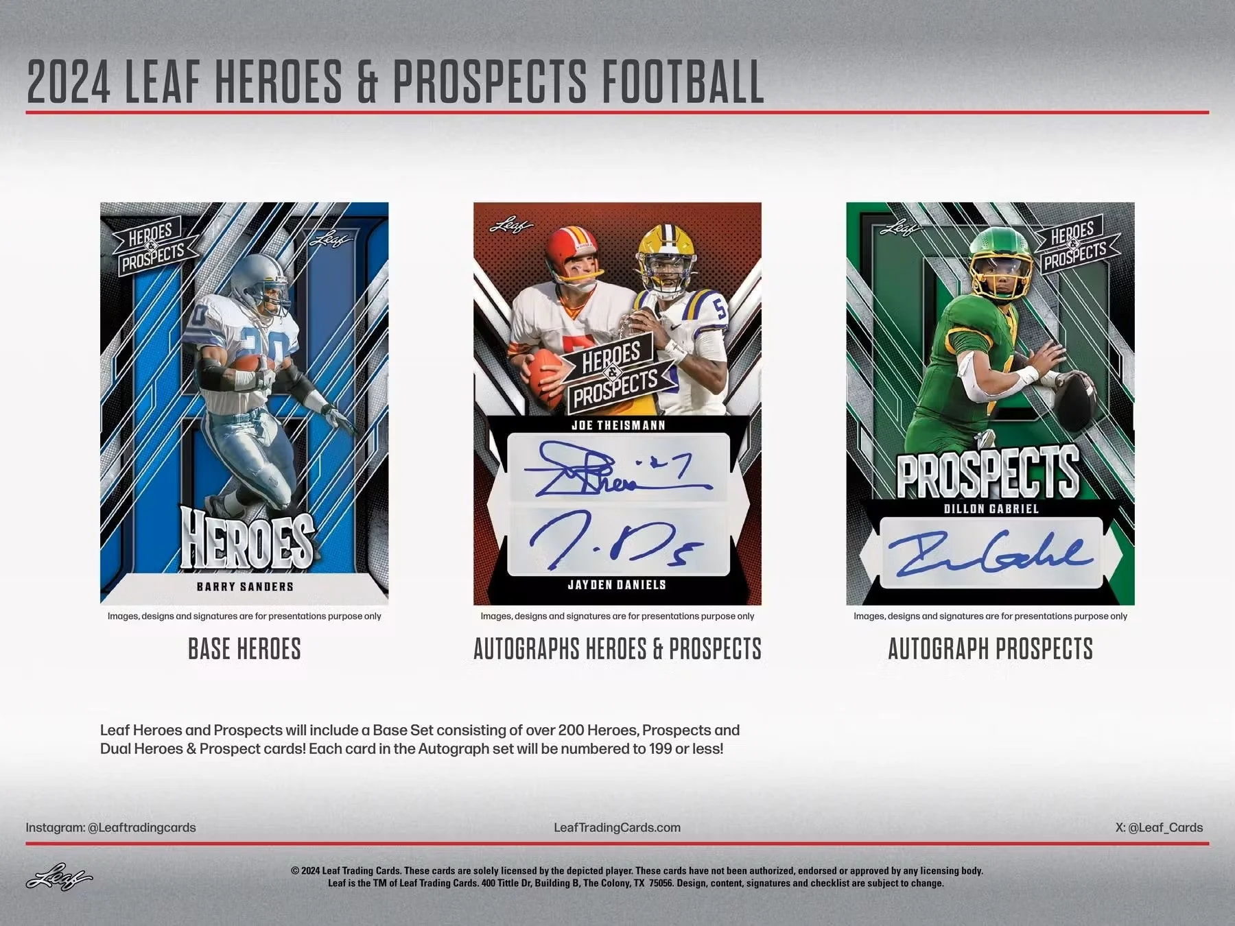 2024 Leaf Heroes & Prospects Football Hobby Box - Image 4