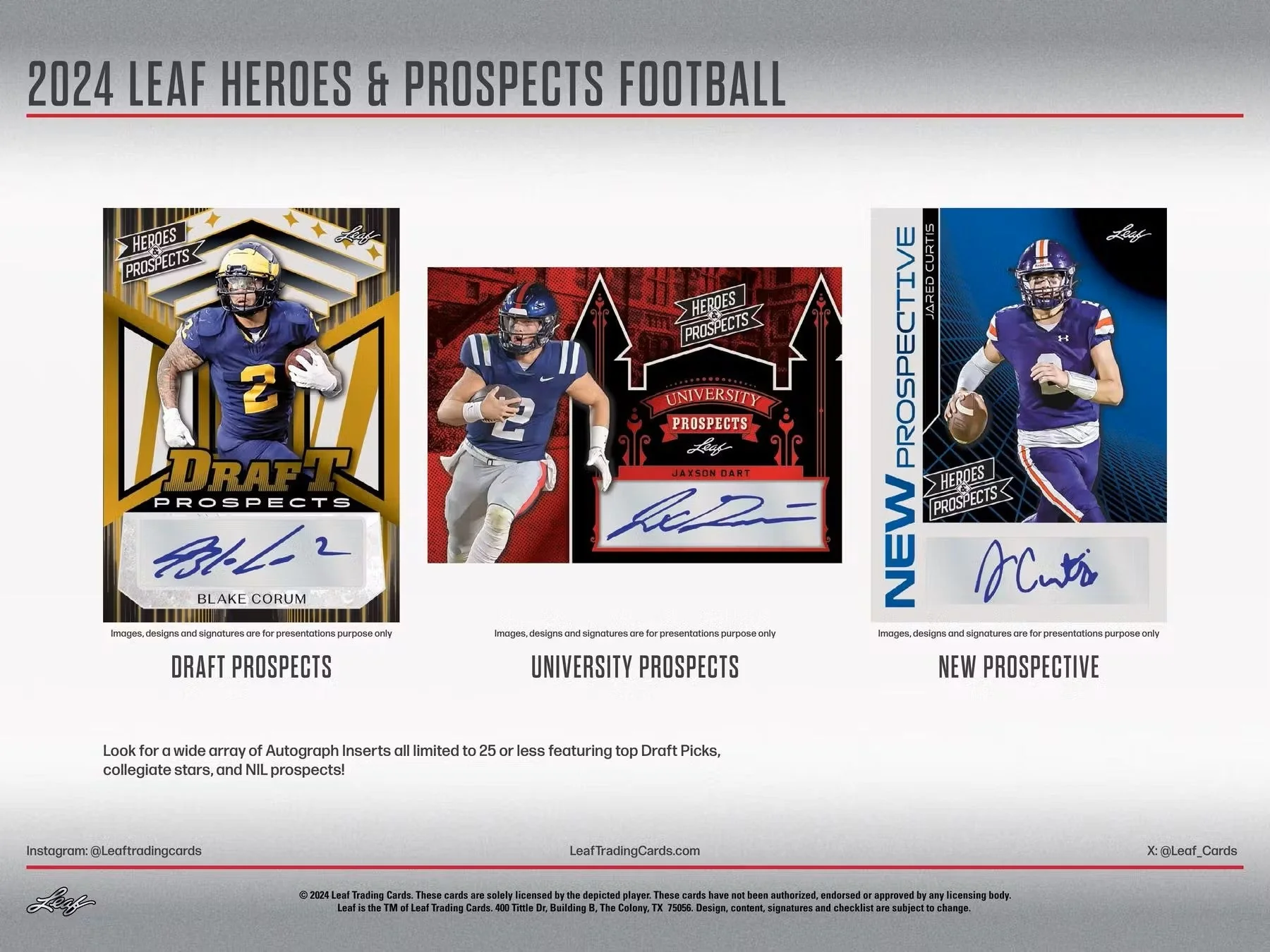 2024 Leaf Heroes & Prospects Football Hobby Box - Image 5
