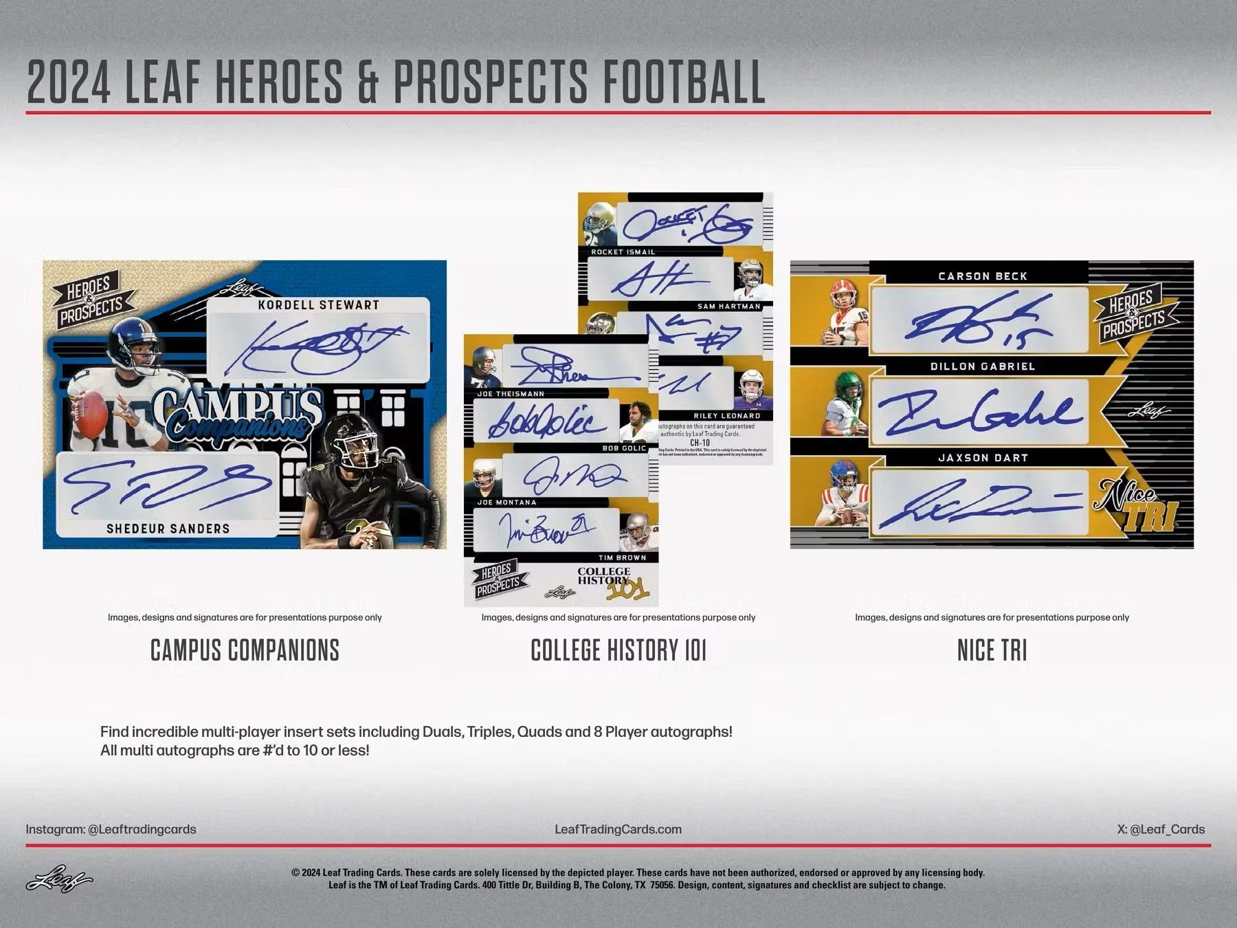 2024 Leaf Heroes & Prospects Football Hobby Box - Image 6