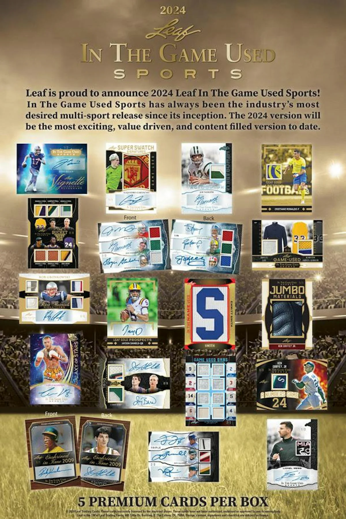 2024 Leaf In the Game Used Sports Hobby Box - Image 3