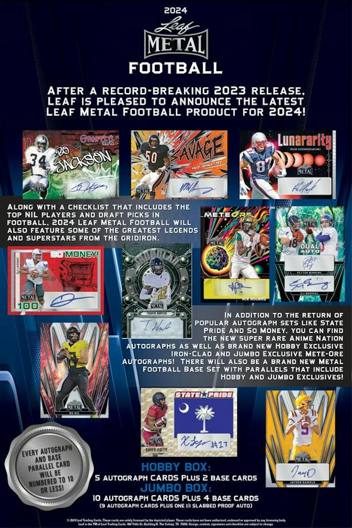 2024 Leaf Metal Football Jumbo Box - Image 3