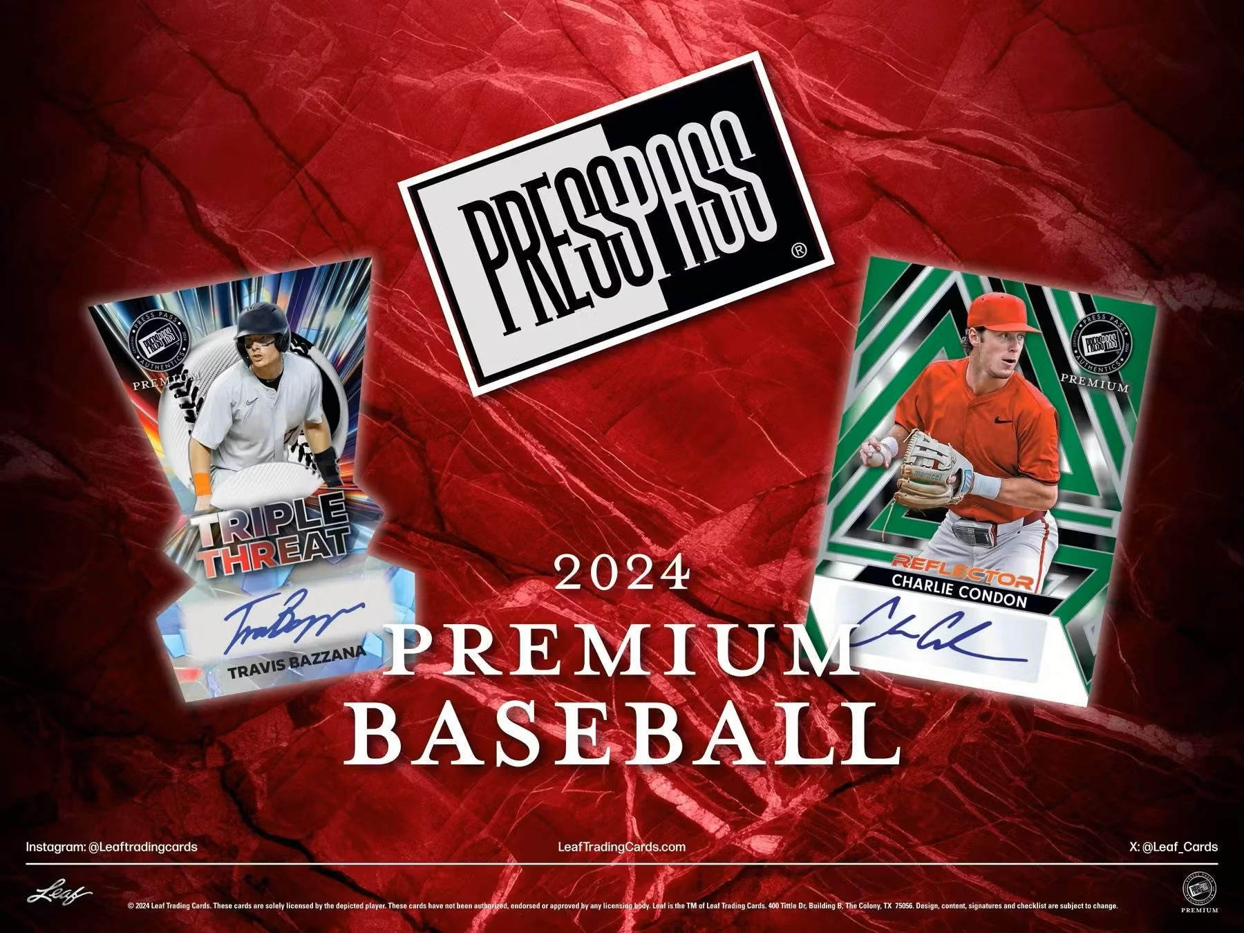 2024 Leaf Press Pass Premium Baseball Hobby Box - Image 3
