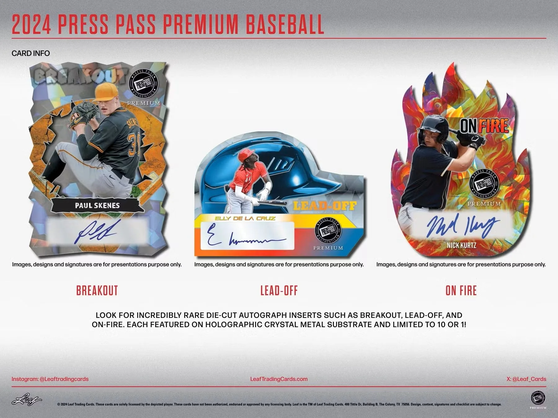 2024 Leaf Press Pass Premium Baseball Hobby Box - Image 6