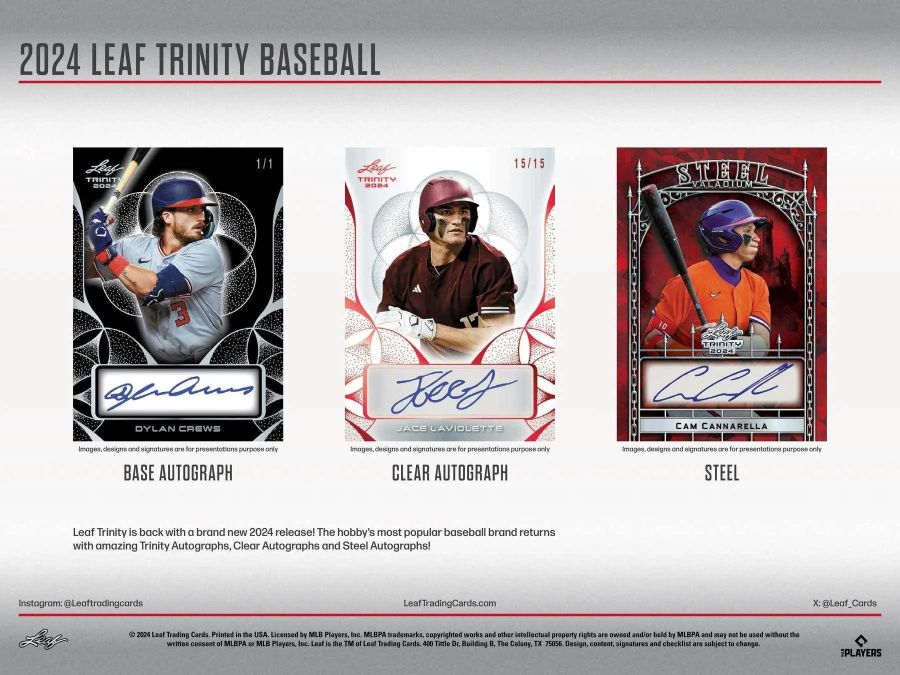 2024 Leaf Trinity Baseball Hobby Box | Columbia Sports Cards - Image 3