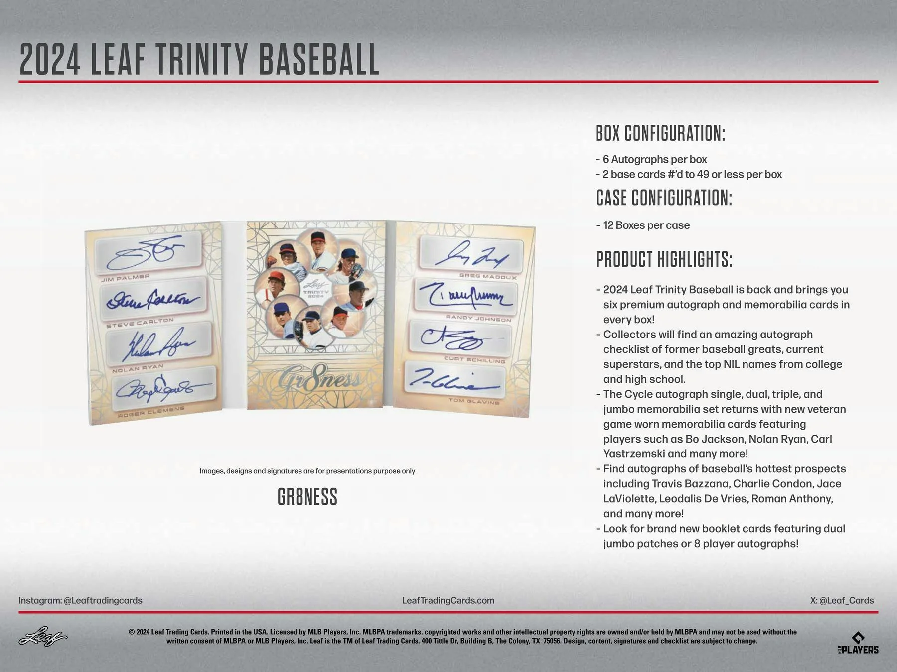 2024 Leaf Trinity Baseball Hobby Box | Columbia Sports Cards - Image 7
