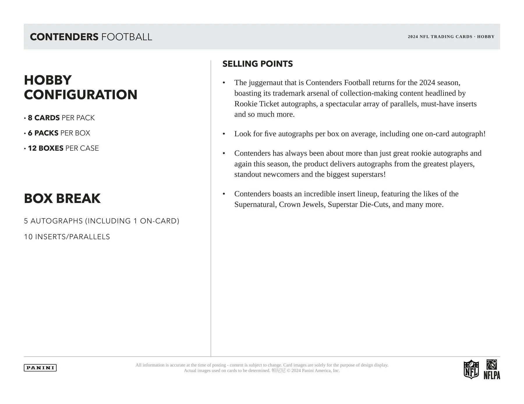 2024 Panini Contenders Football Hobby Box | Columbia Sports Cards & More - Image 7