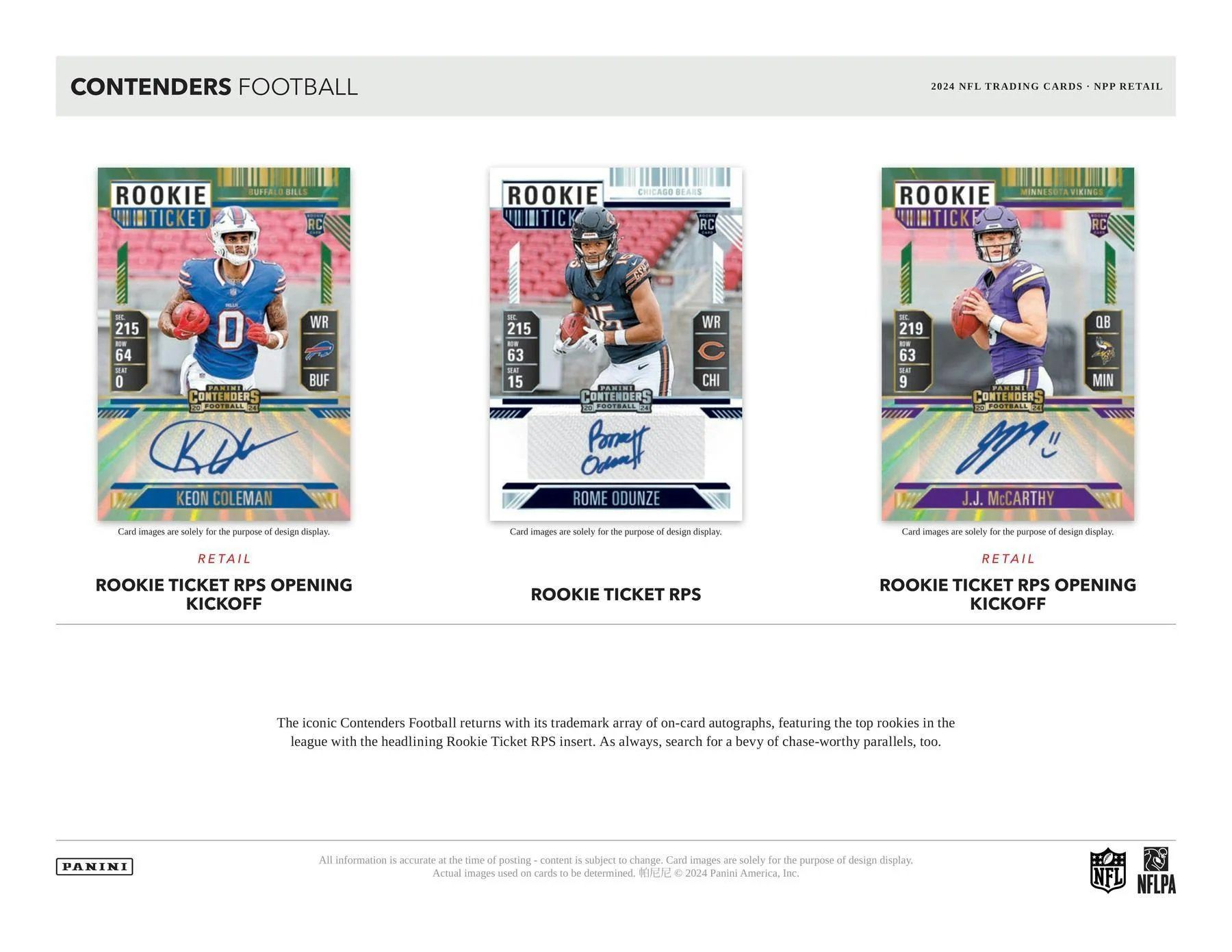 2024 Panini Contenders Football Retail 24-Pack Box | Columbia Sports Cards & More - Image 3