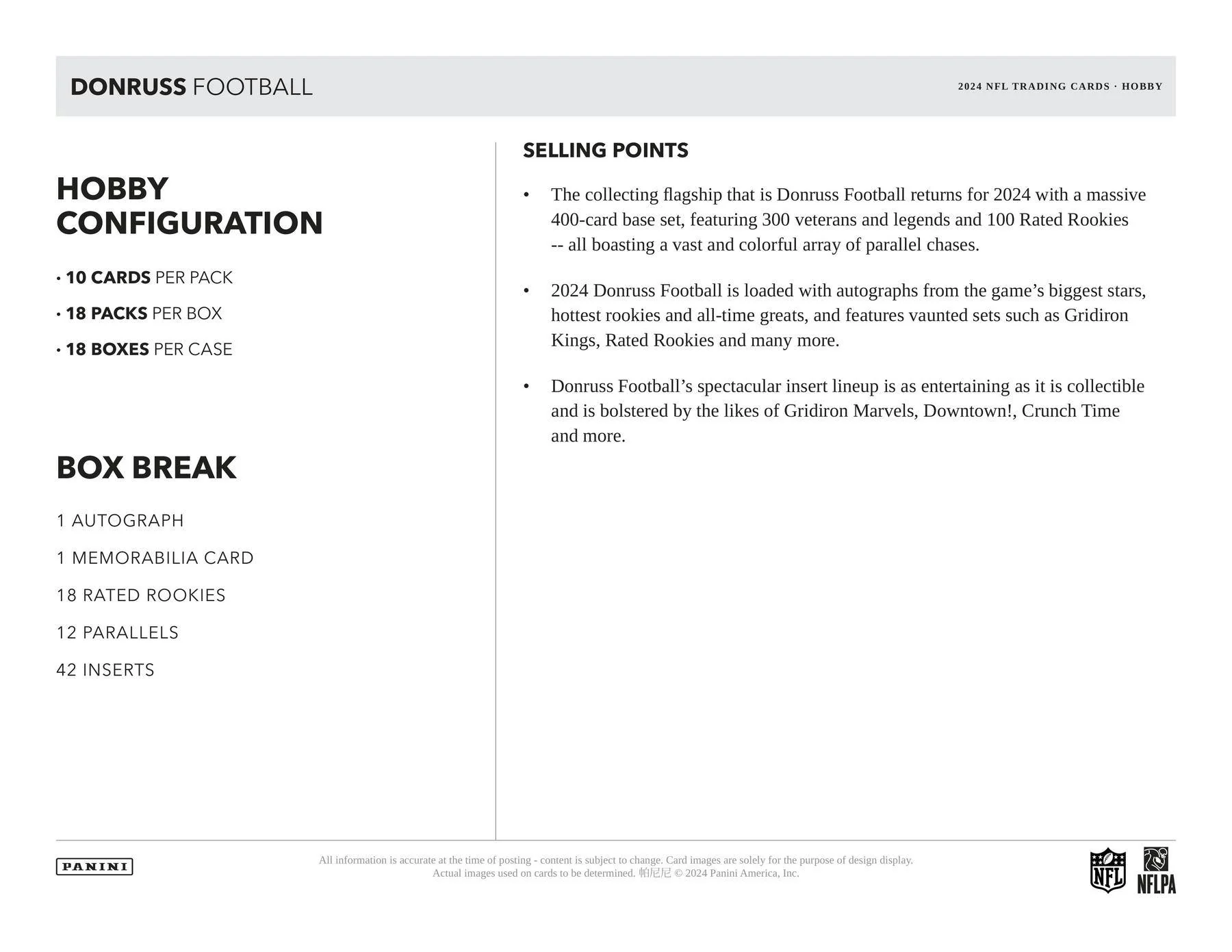 2024 Panini Donruss Football Hobby Box - Image 7