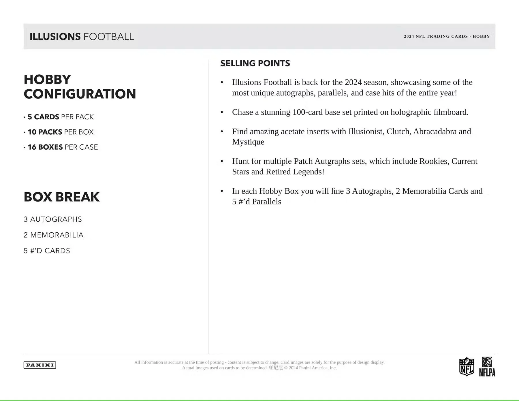 2024 Panini Illusions Football Hobby - Image 6