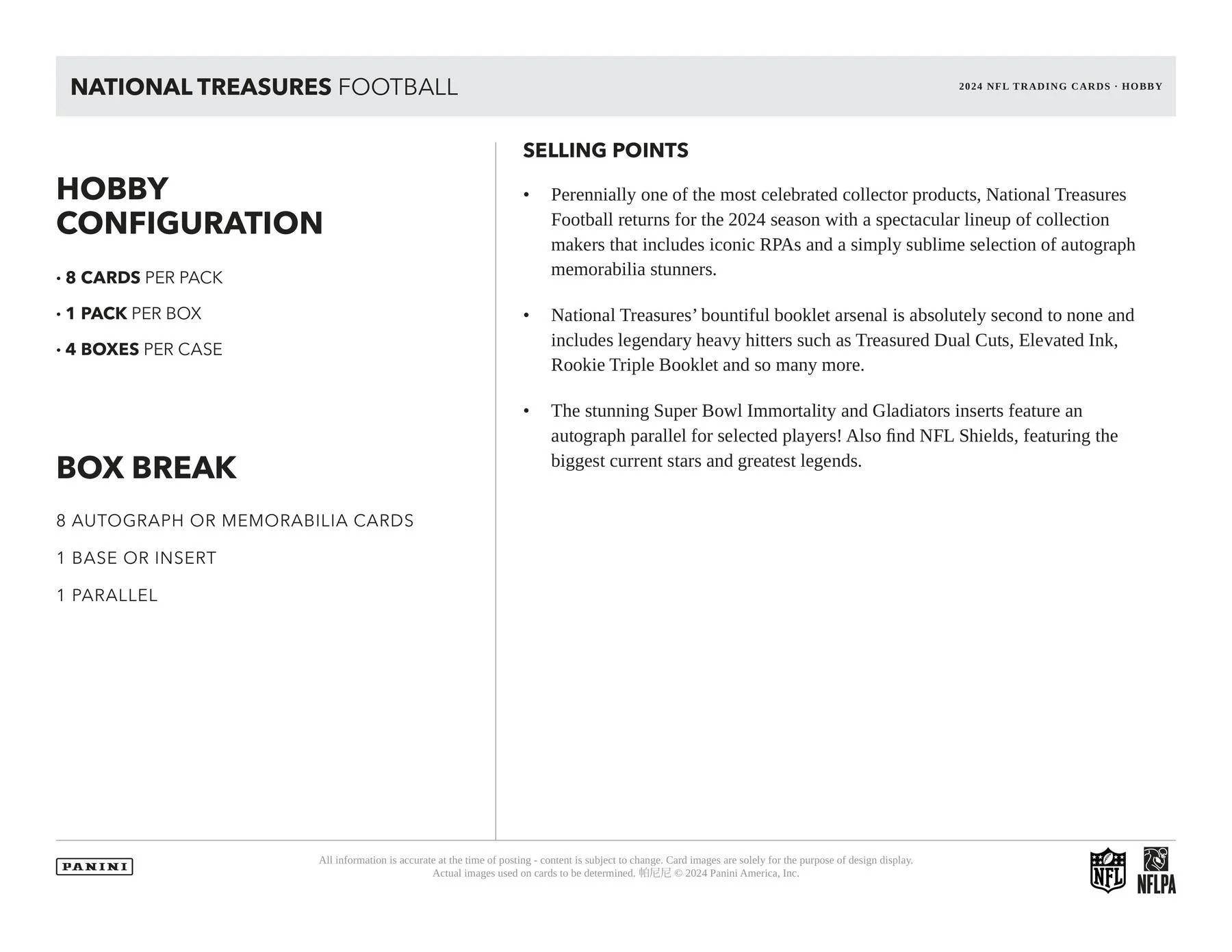 2024 Panini National Treasures Football Hobby Box | Columbia Sports Cards - Image 7