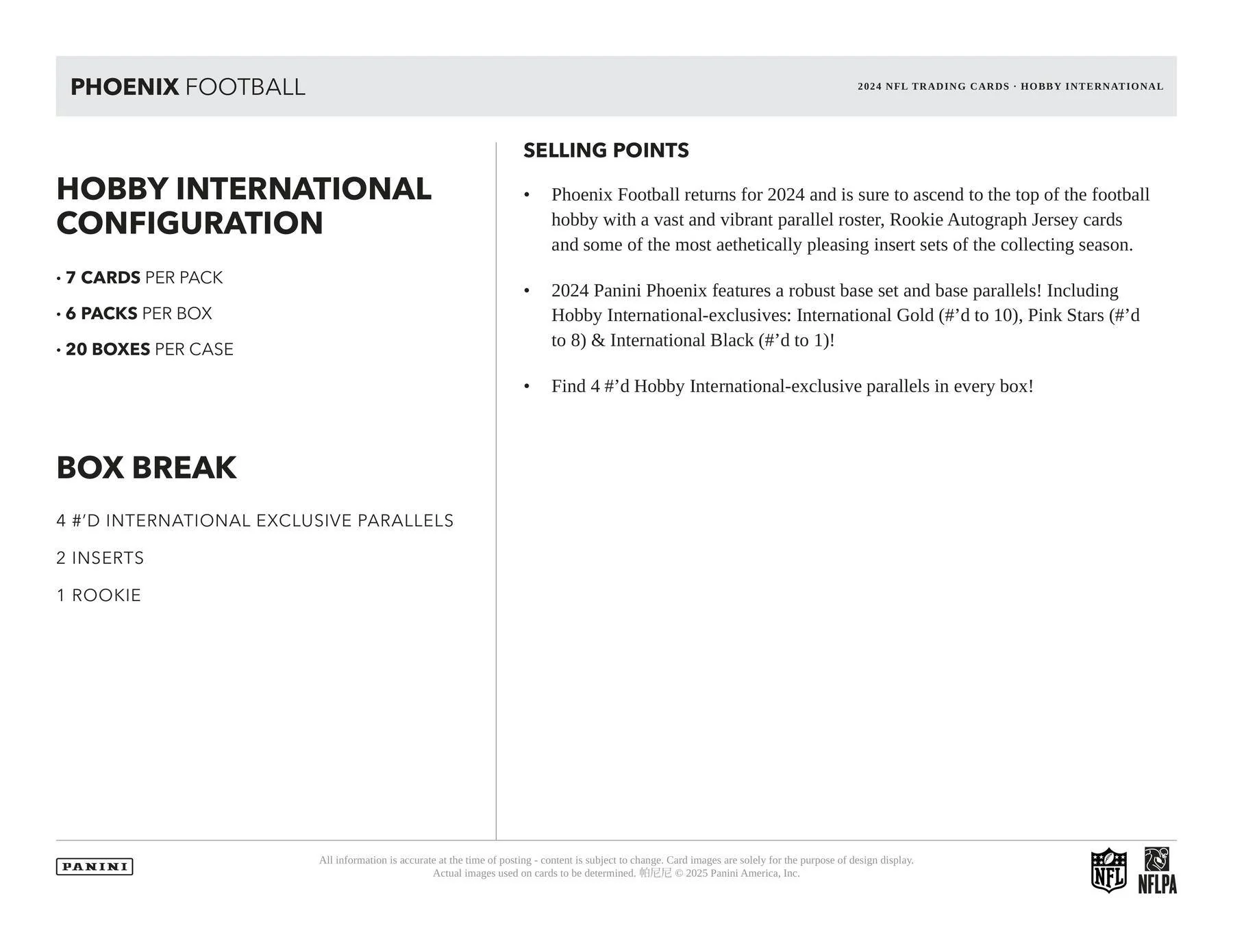 2024 Panini Phoenix Football Hobby International Mega Box – Columbia Sports Cards - Image 7