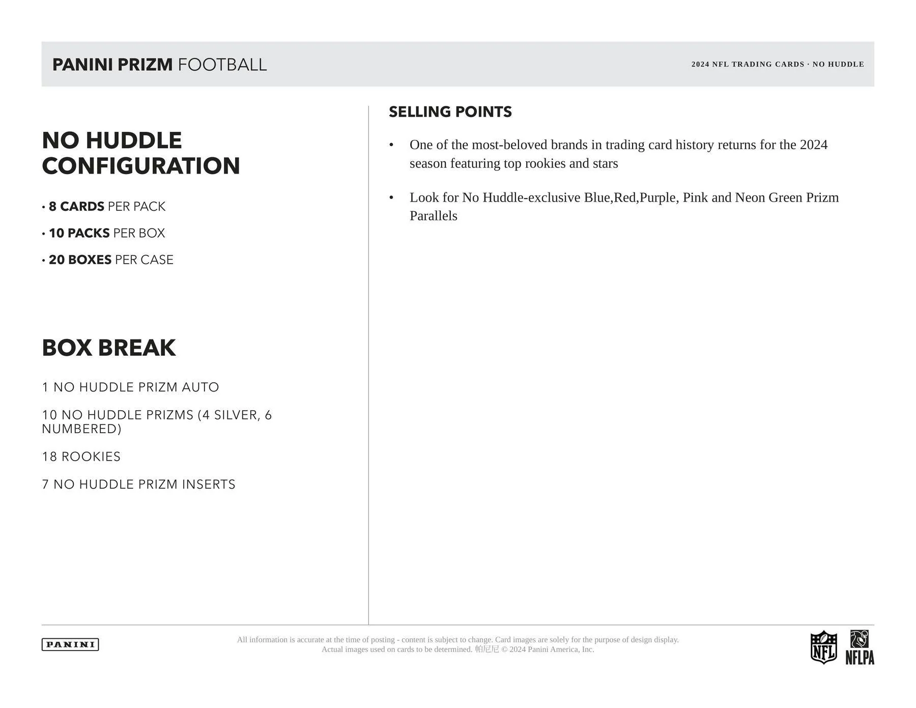 2024 Panini Prizm Football No Huddle Box - Image 7