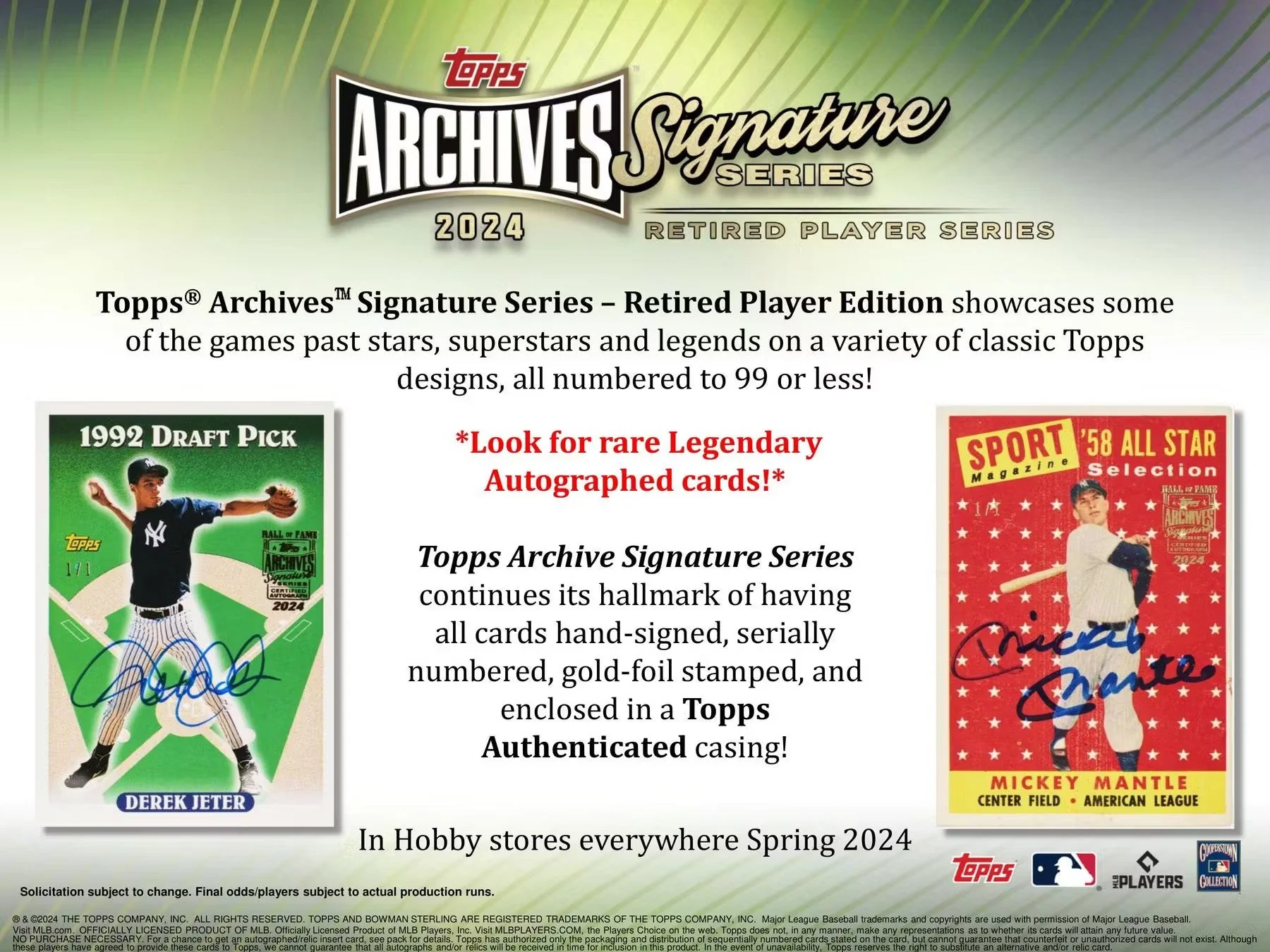 2024 Topps Archives Signature Series Retired Player Edition Baseball Hobby Box - Image 2