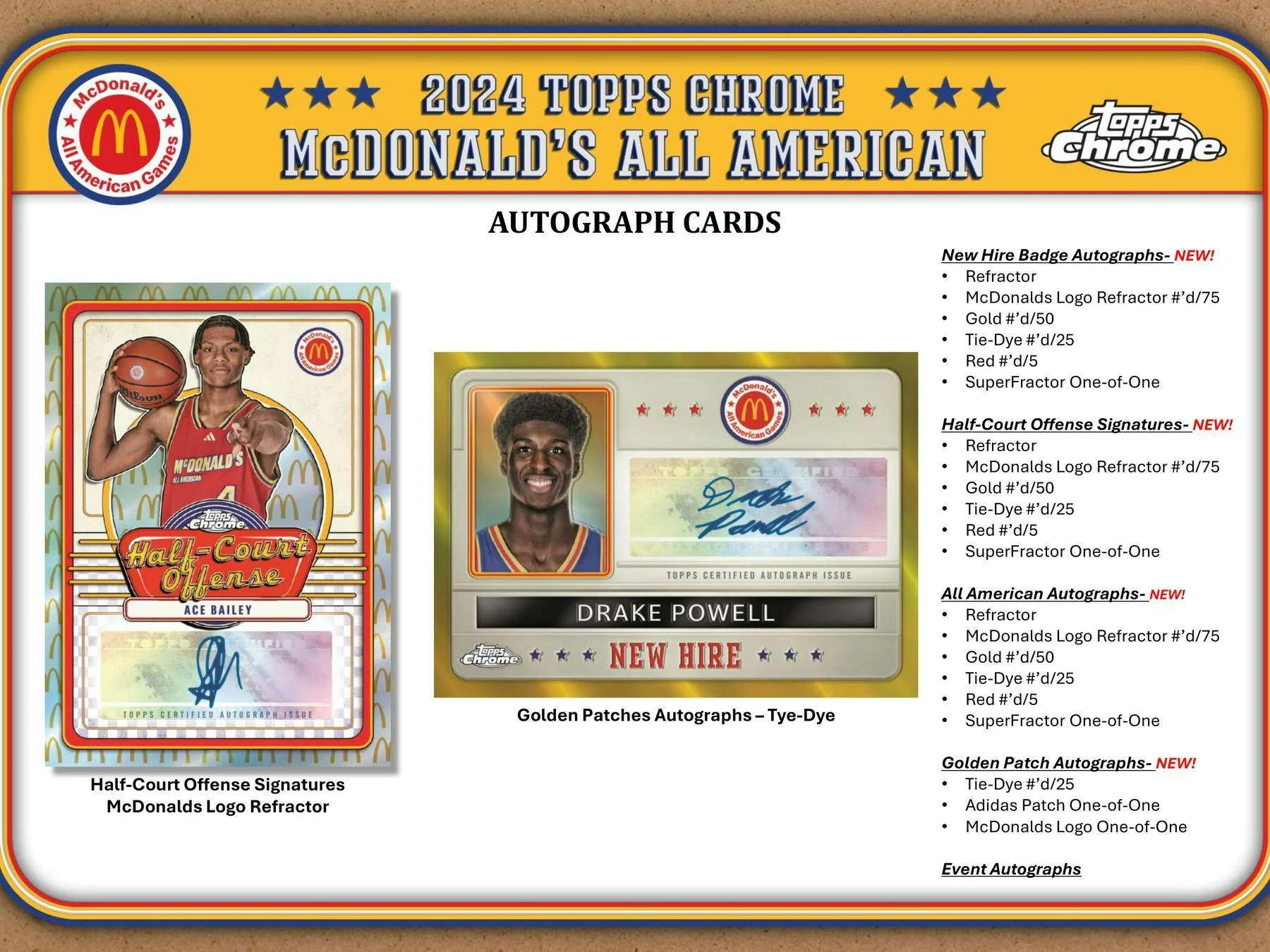 2024 Topps Chrome McDonald's All American Basketball Hobby Box (Cooper Flagg!) - Image 6