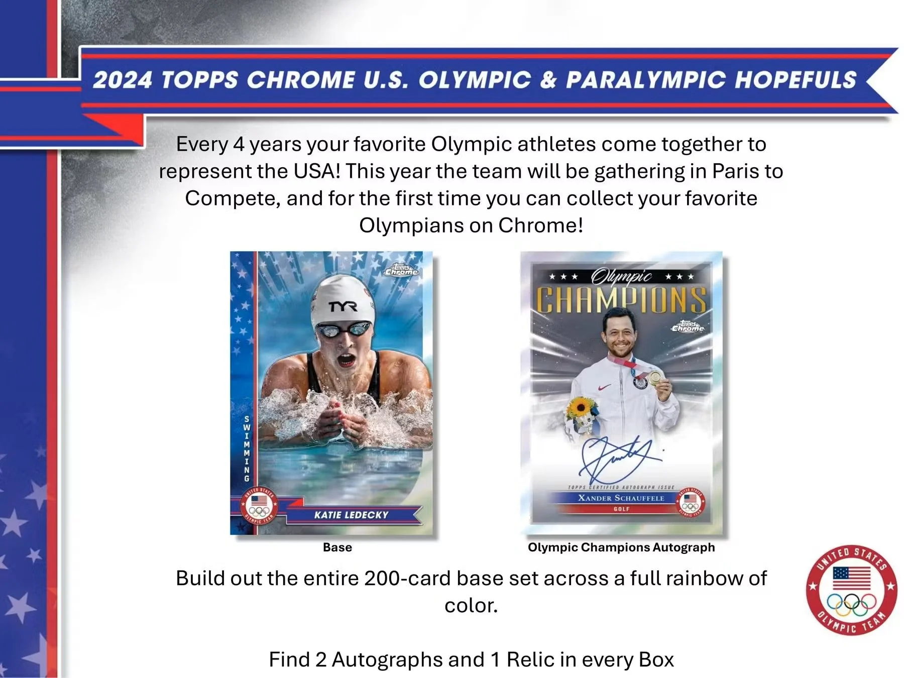 2024 Topps Chrome U.S. Olympic & Paralympic Hopefuls Hobby Box - Image 3