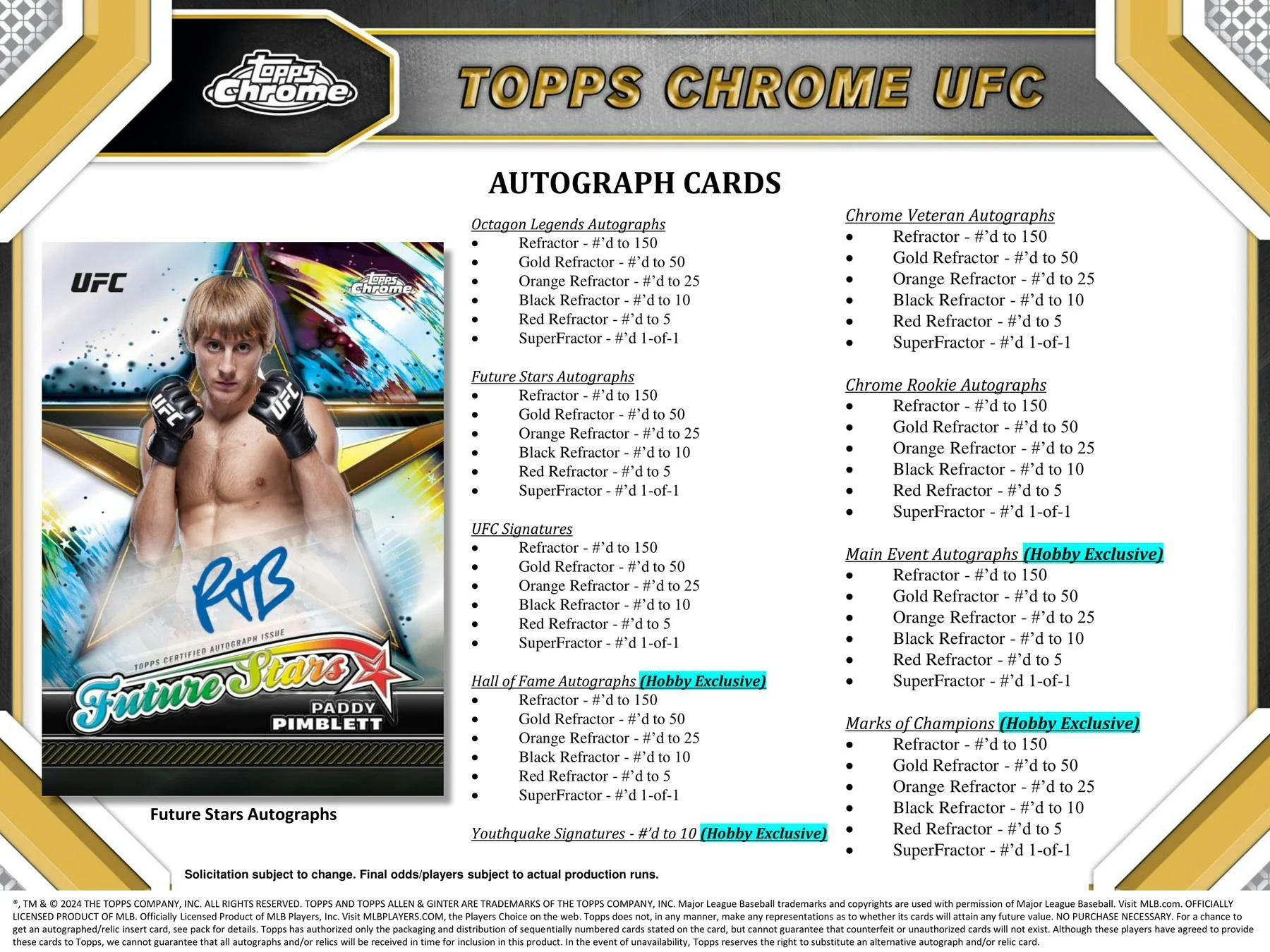 2024 Topps Chrome UFC Hobby Box - Image 7