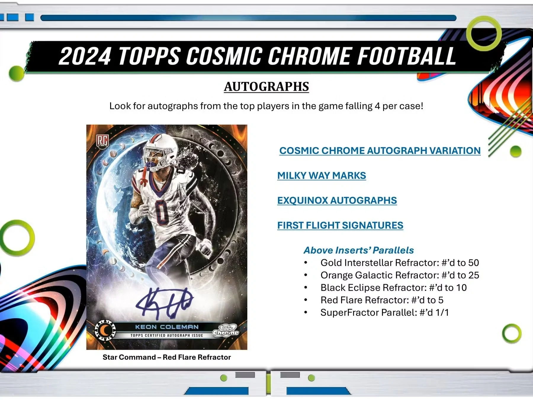 2024 Topps Cosmic Chrome Football Hobby Box - Image 8