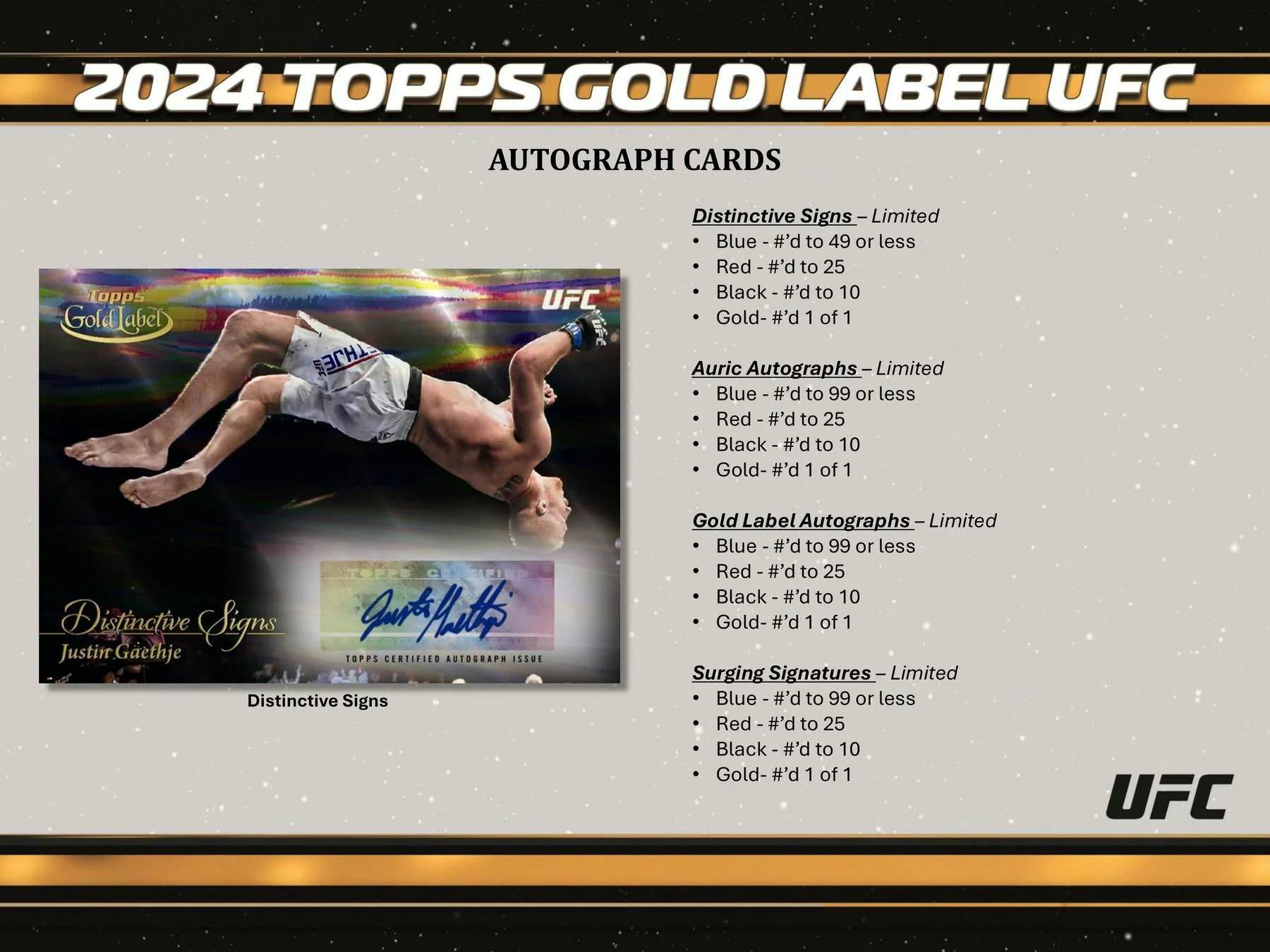 2024 Topps Gold Label UFC Hobby Box - Image 7