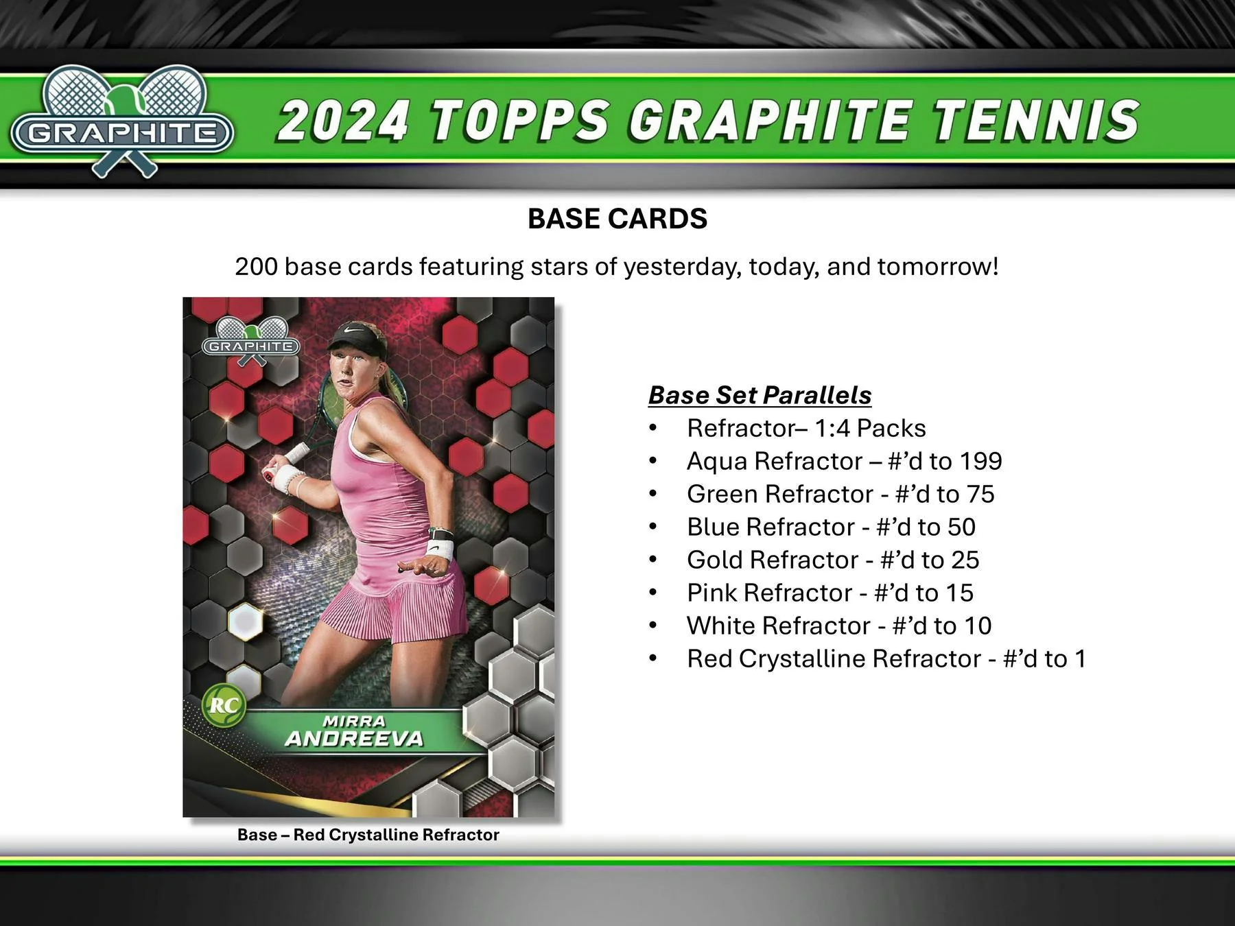 2024 Topps Graphite Tennis Hobby Box - Image 4