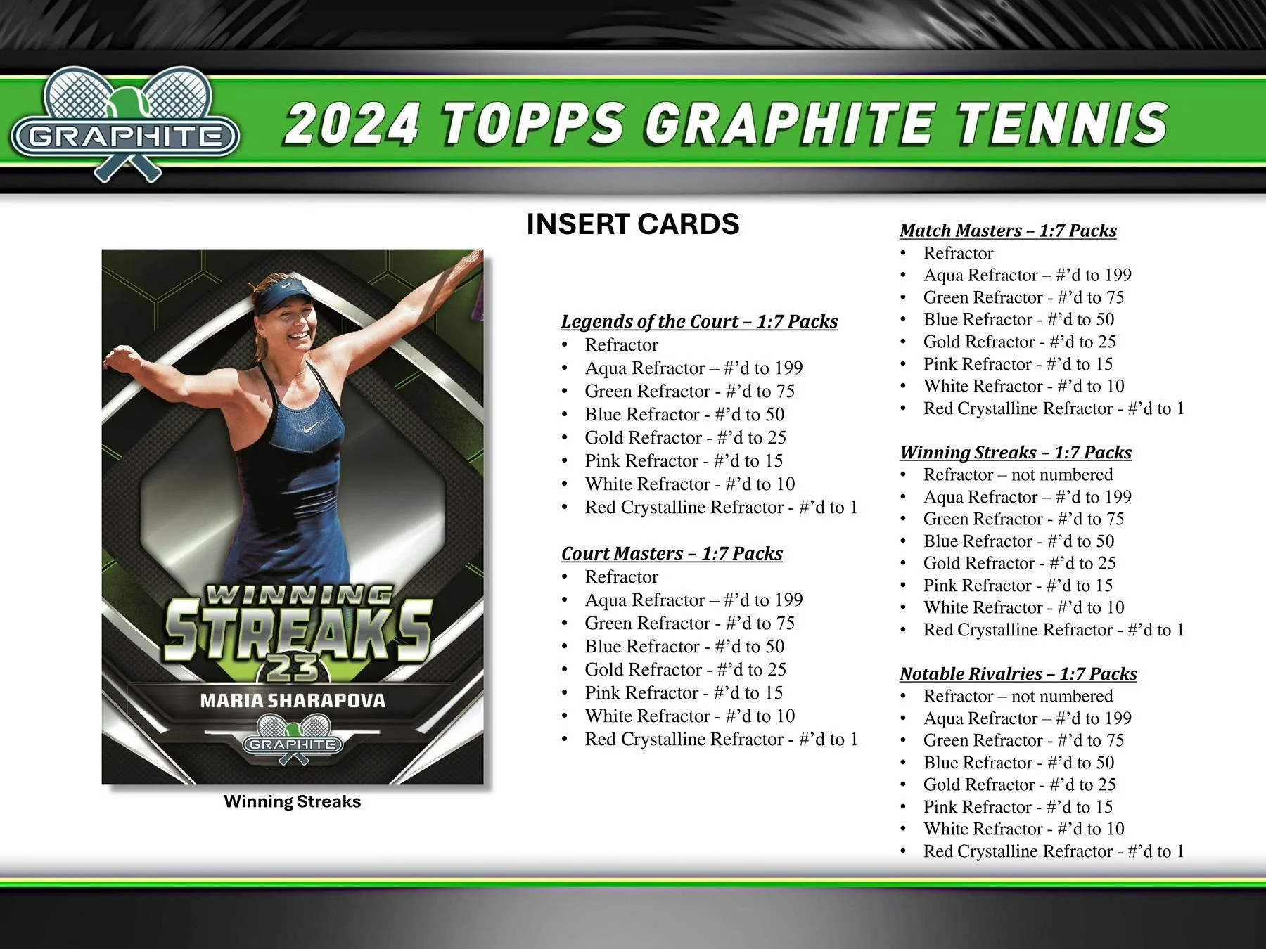 2024 Topps Graphite Tennis Hobby Box - Image 5