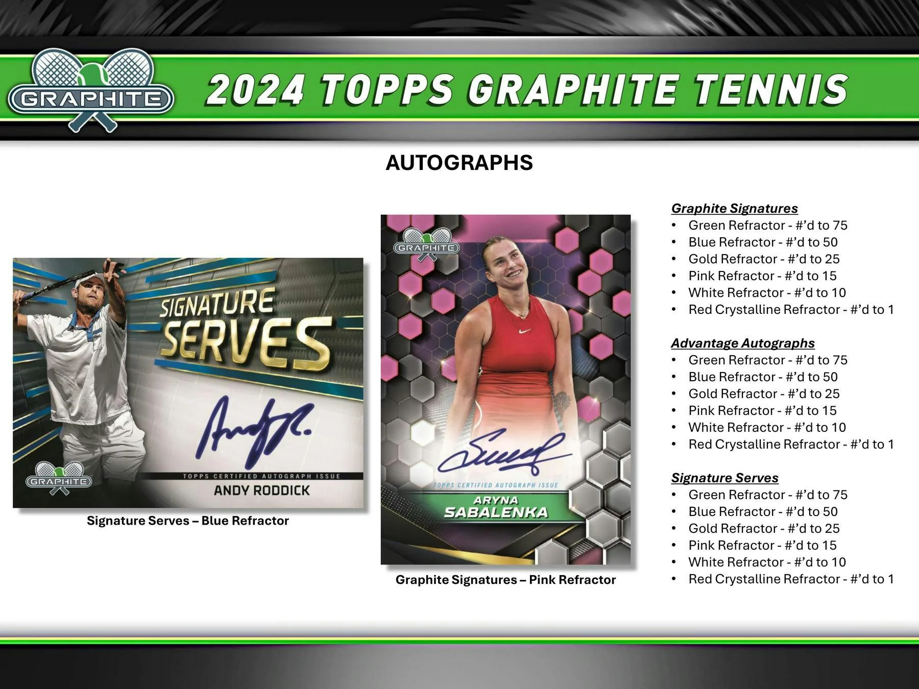 2024 Topps Graphite Tennis Hobby Box - Image 7