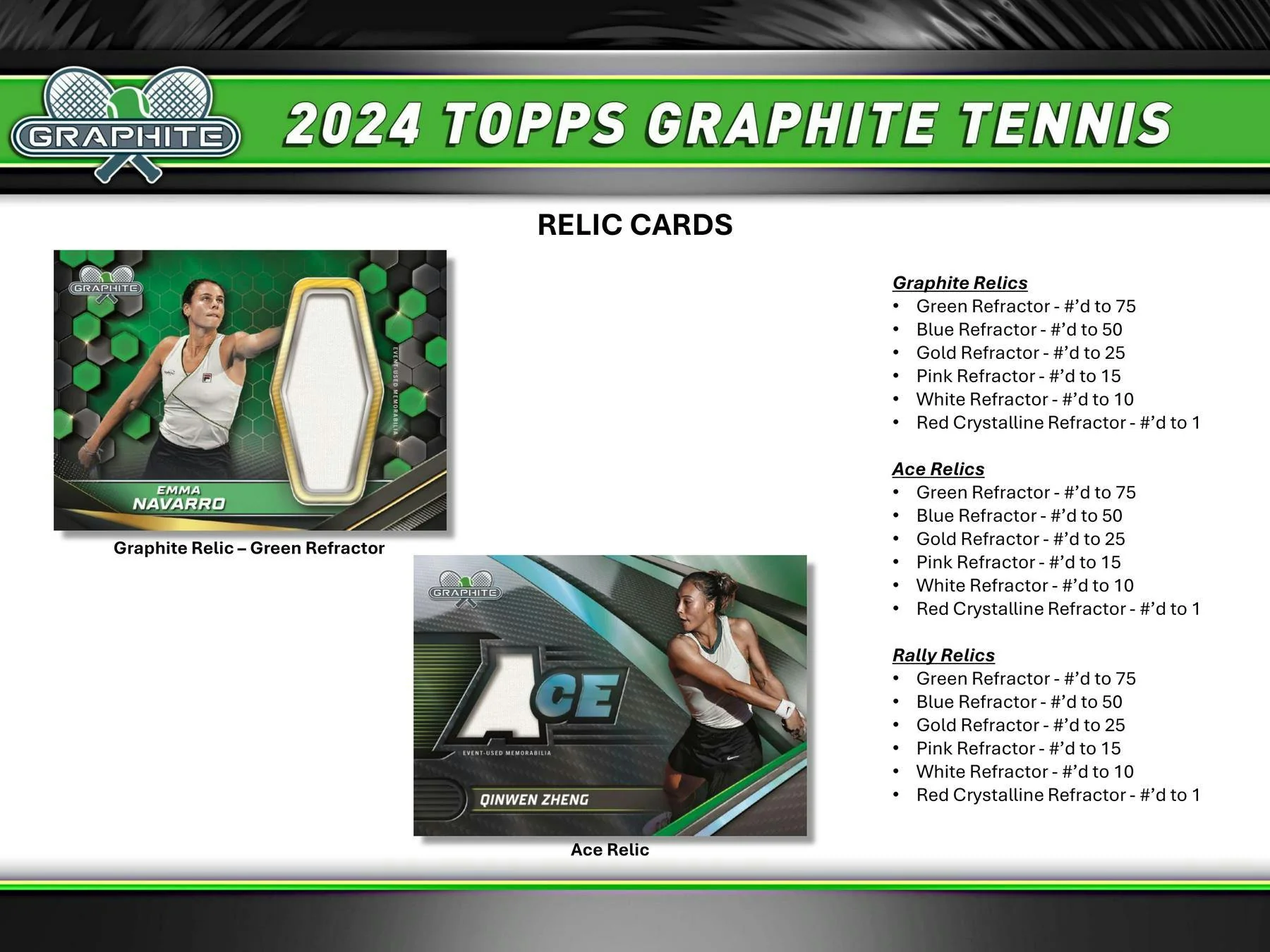 2024 Topps Graphite Tennis Hobby Box - Image 9