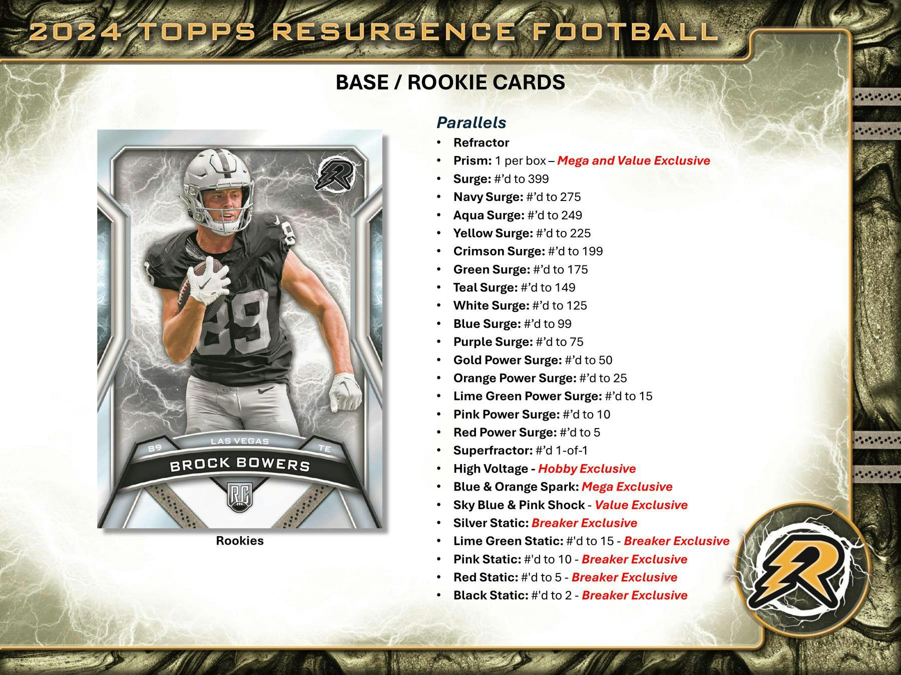 2024 Topps Resurgence Football 8-Pack Value SE Blaster Box - Image 3
