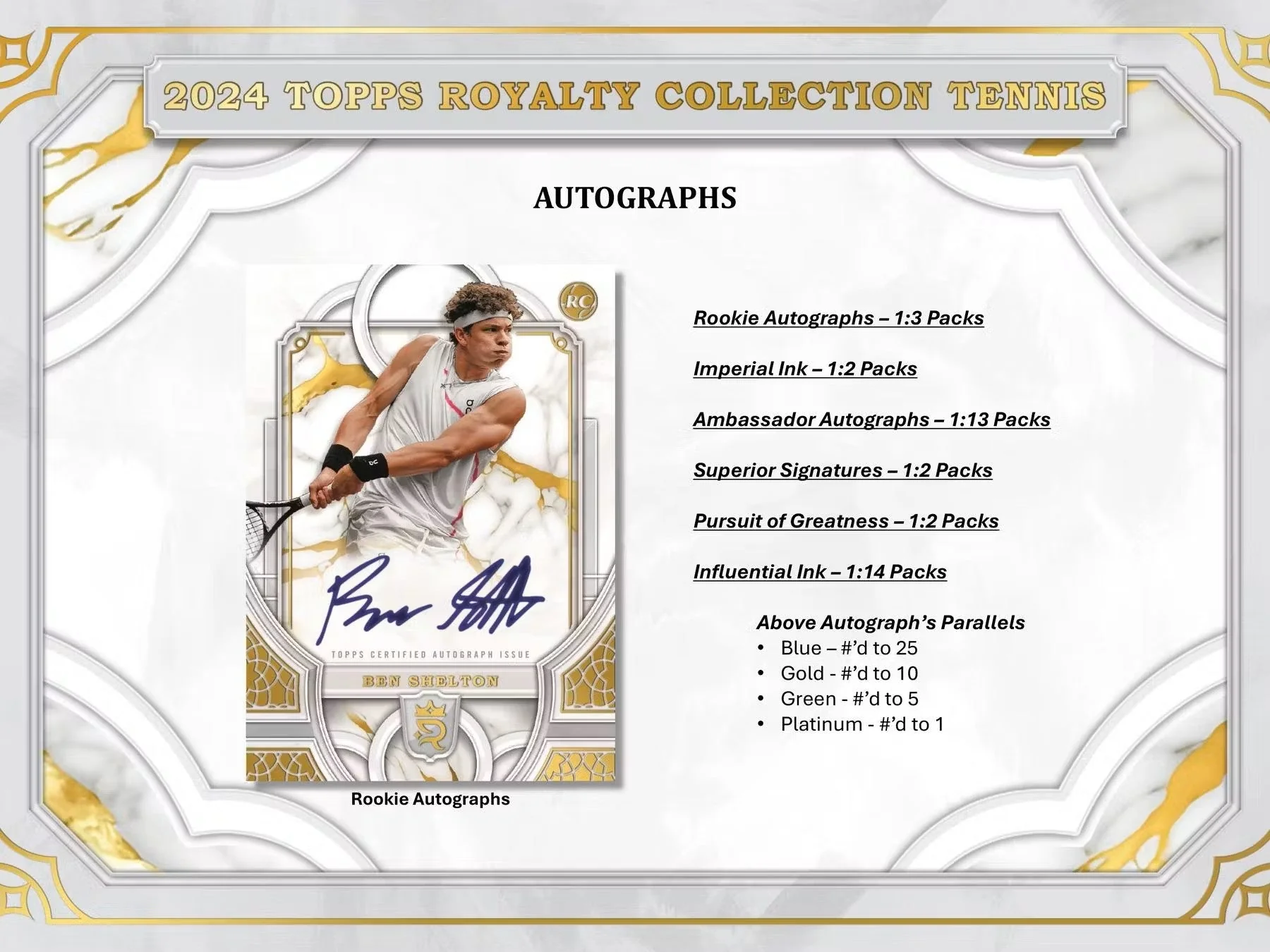 2024 Topps Royalty Collection Tennis Hobby Box - Image 7